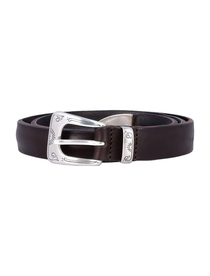 William leather belt Dark Brown