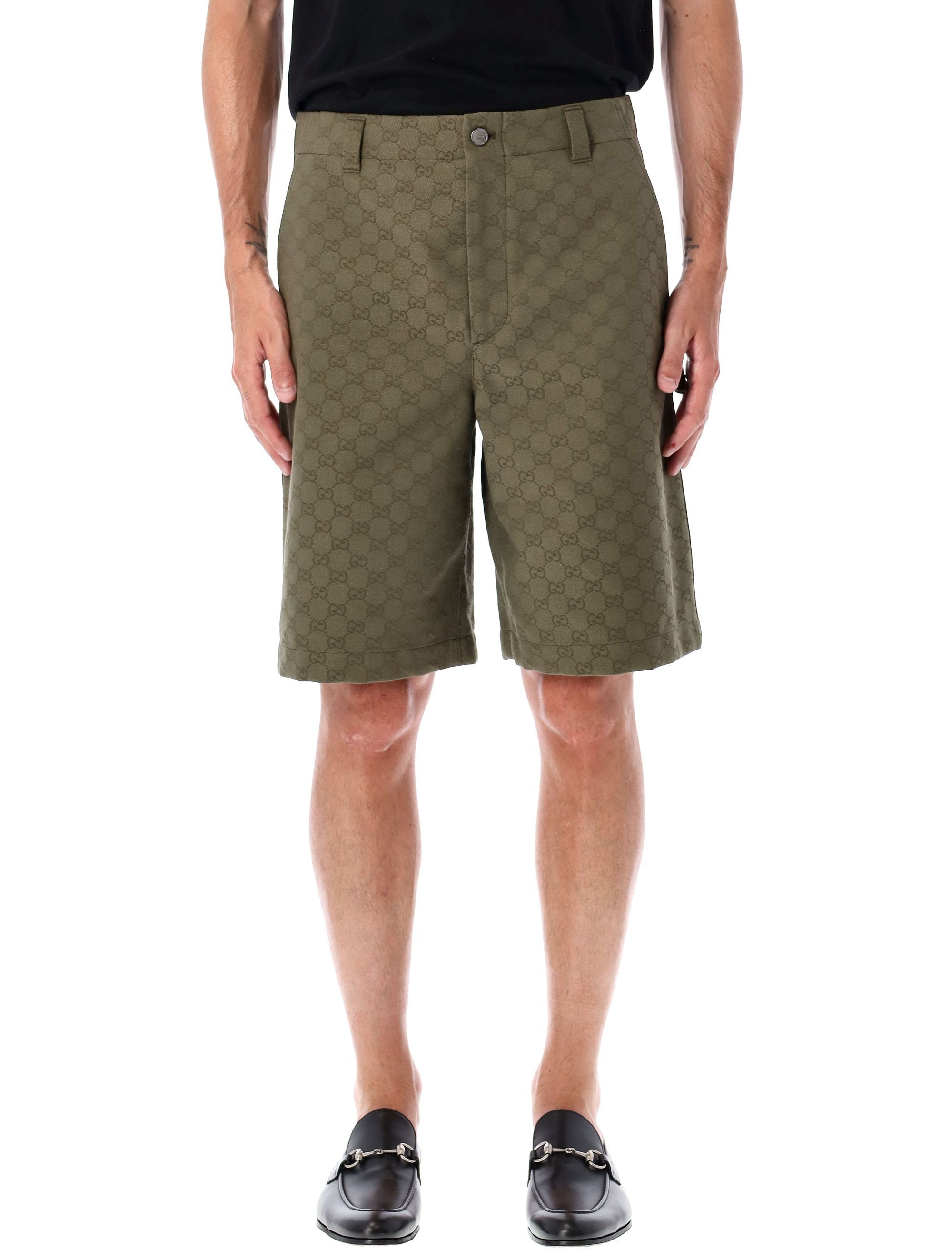 GG canvas shorts Tank Green Cotton