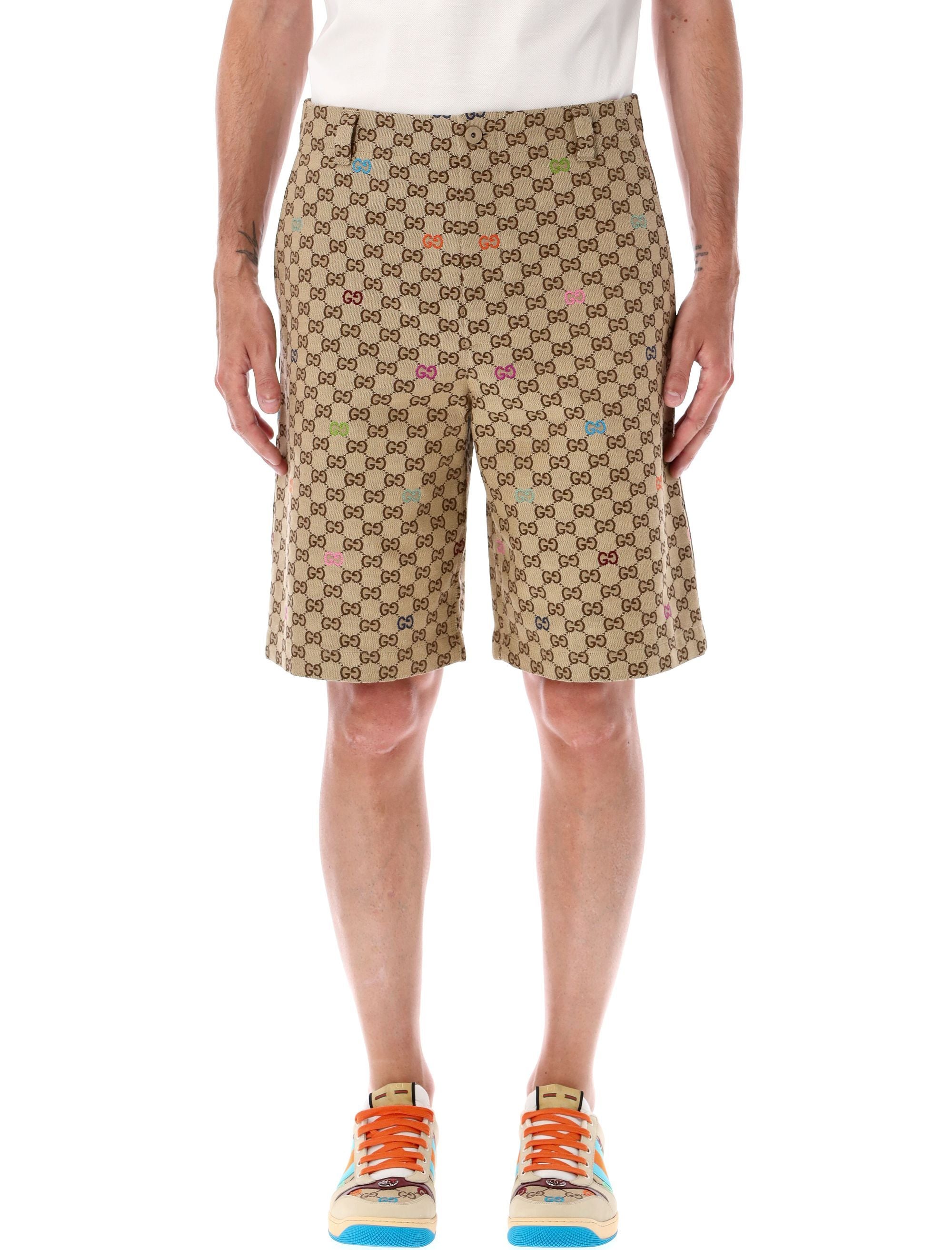 GG canvas shorts Camel Beige Cotton