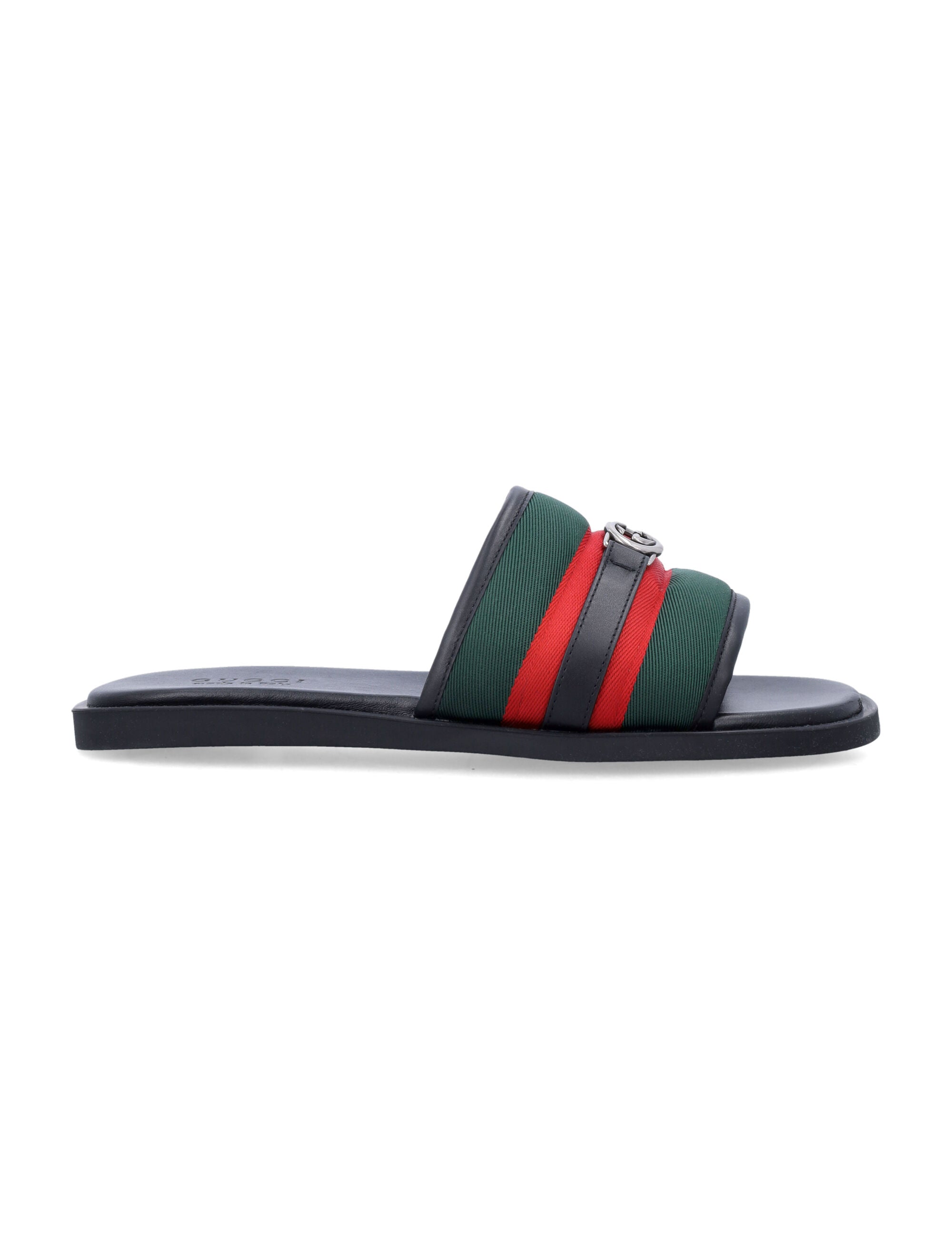 Interlocking G slide sandal Black Calf Skin Insert