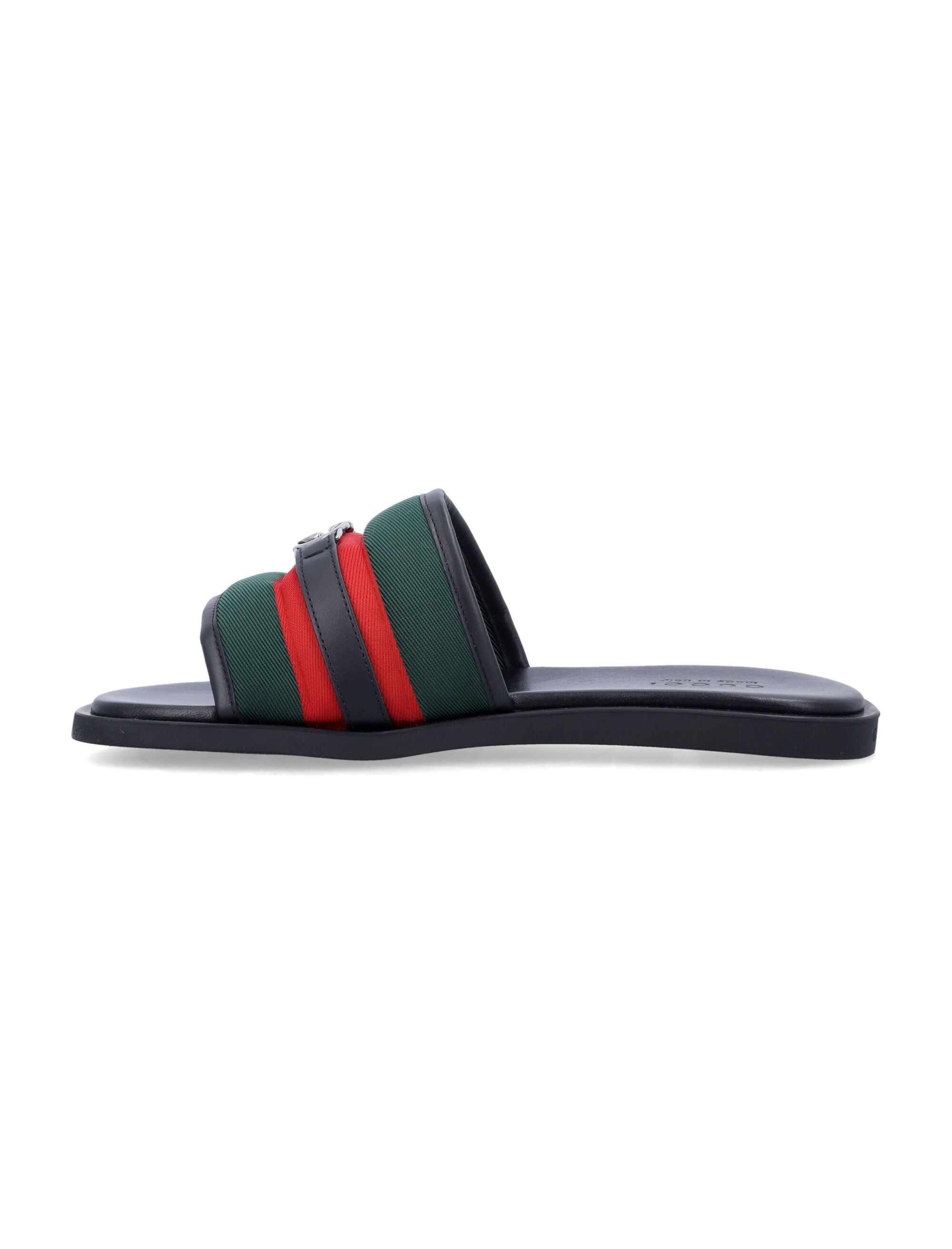 Interlocking G slide sandal Black Calf Skin Insert