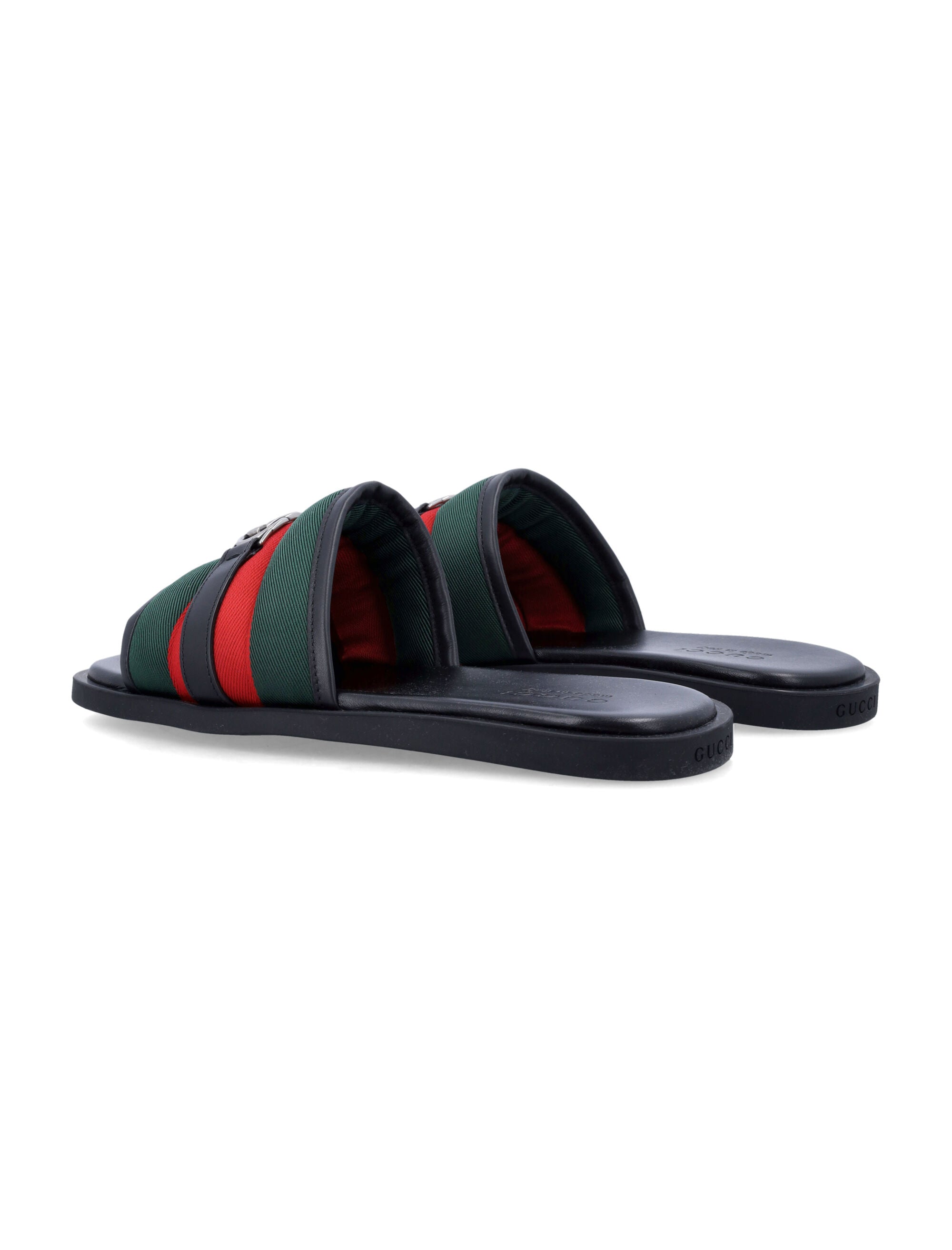 Interlocking G slide sandal Black Calf Skin Insert