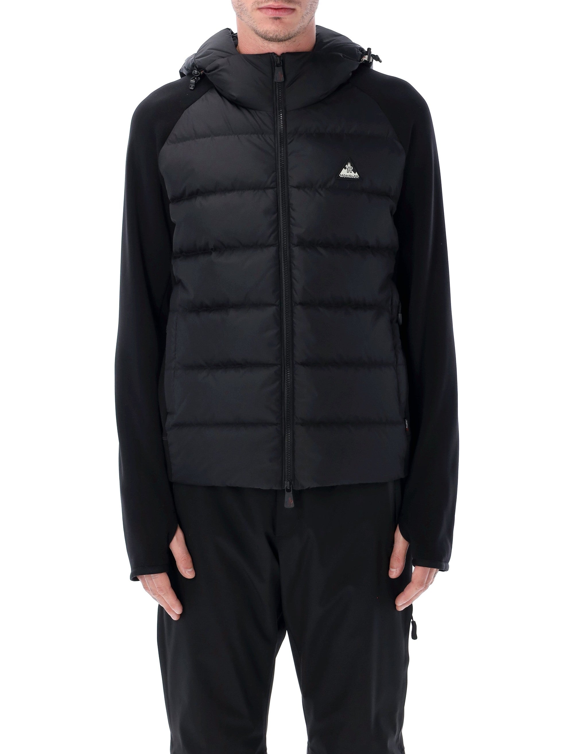 Moncler Grenoble hybrid hooded down jacket Black Polyamide Base