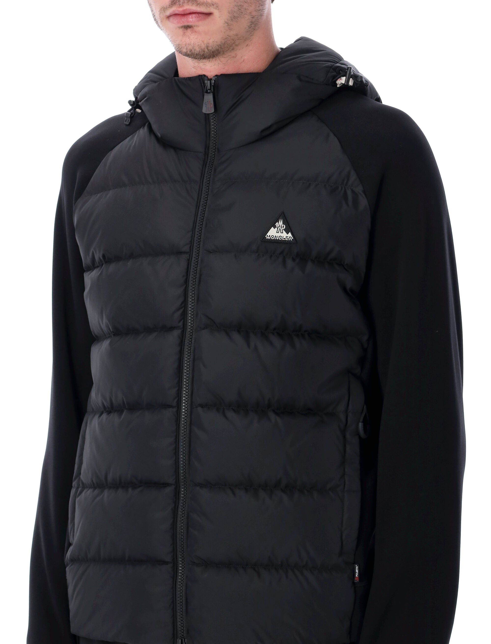 Moncler Grenoble hybrid hooded down jacket Black Polyamide Base