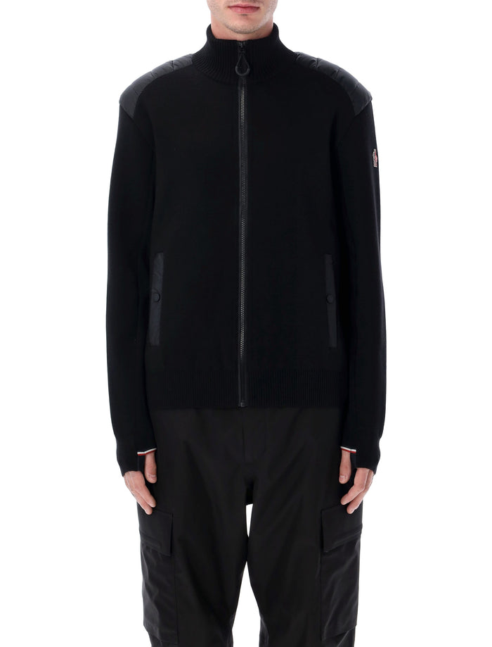 Moncler Grenoble padded wool zip-up cardigan Black Virgin