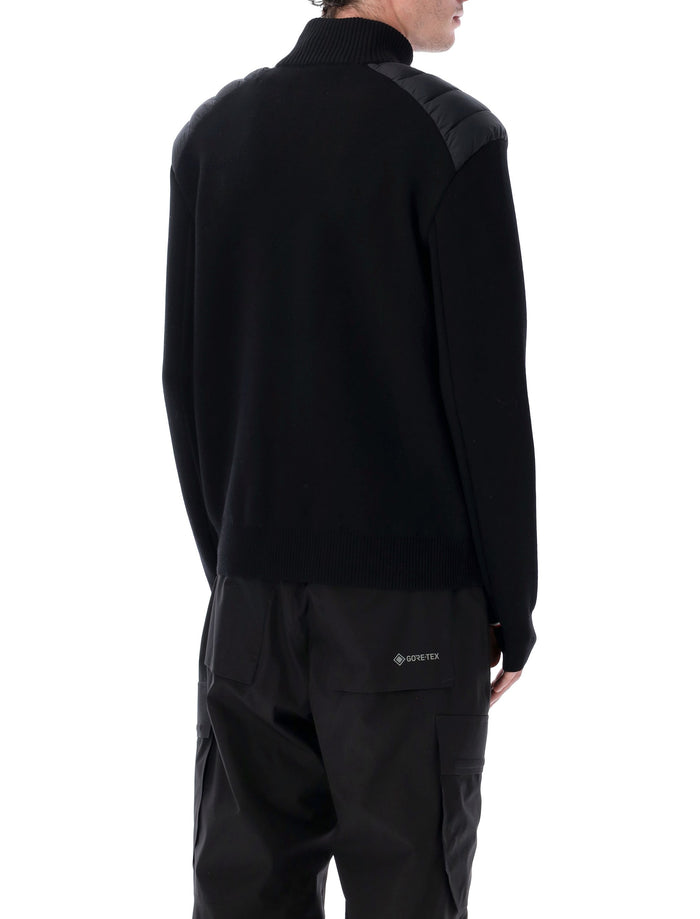 Moncler Grenoble padded wool zip-up cardigan Black Virgin