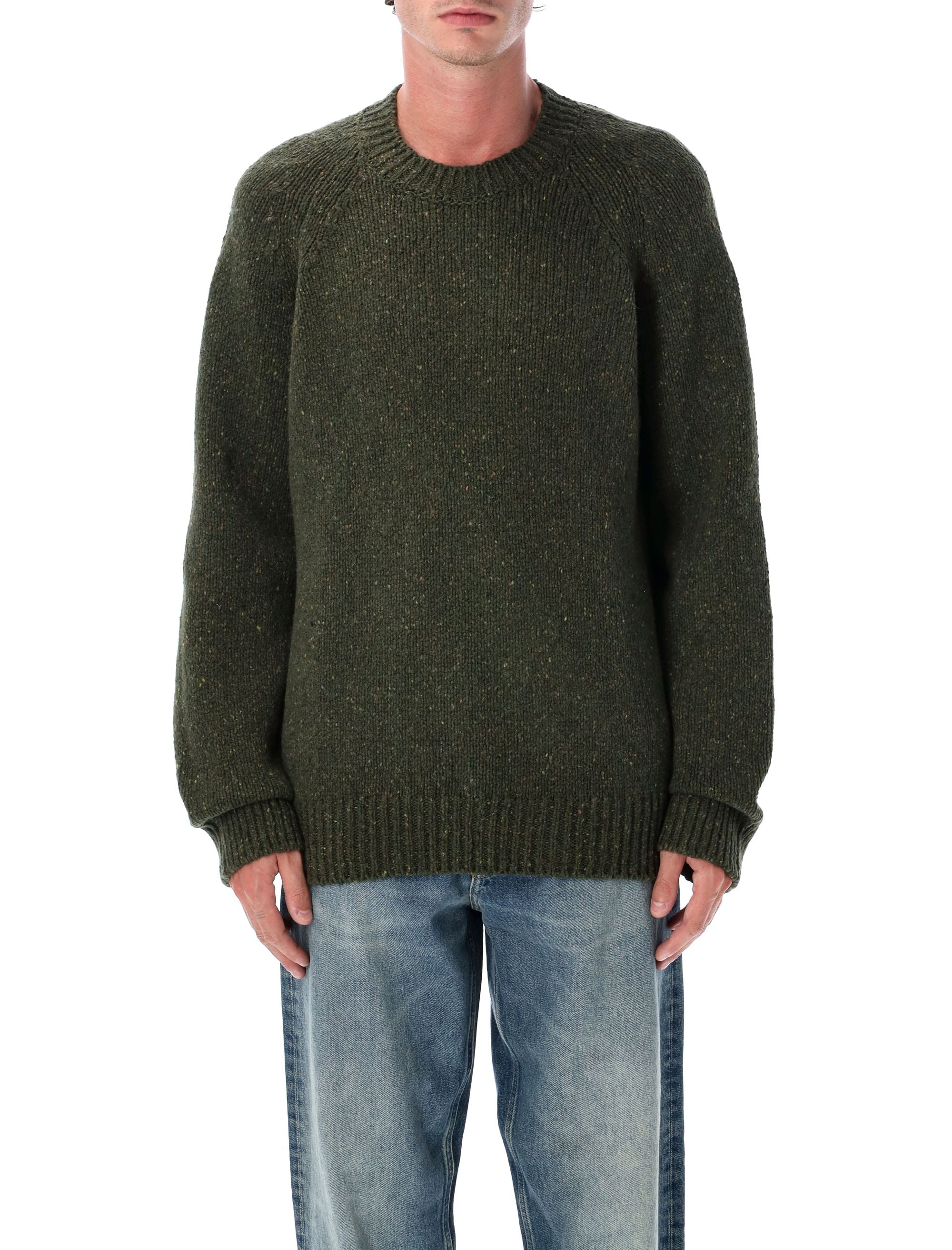 A.P.C. Harris Crewneck Wool Jumper Dk Green Virgin Sweater