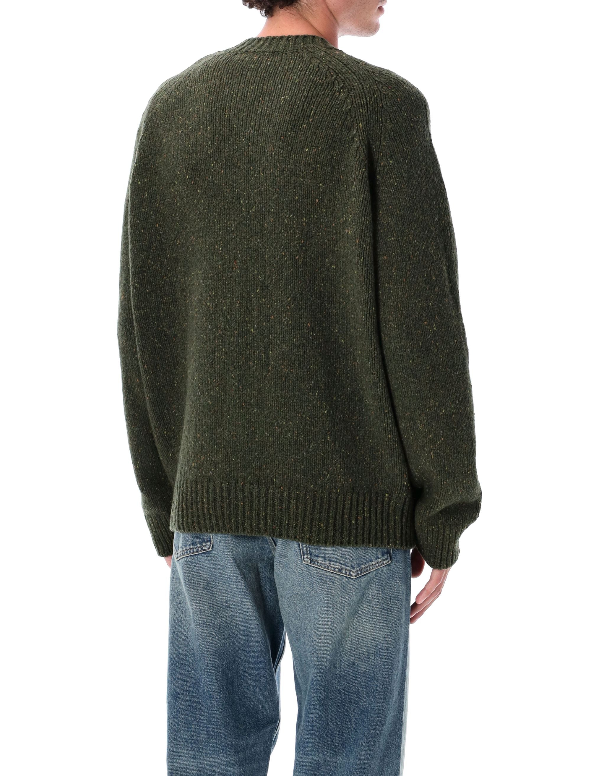 A.P.C. Harris Crewneck Wool Jumper Dk Green Virgin Sweater