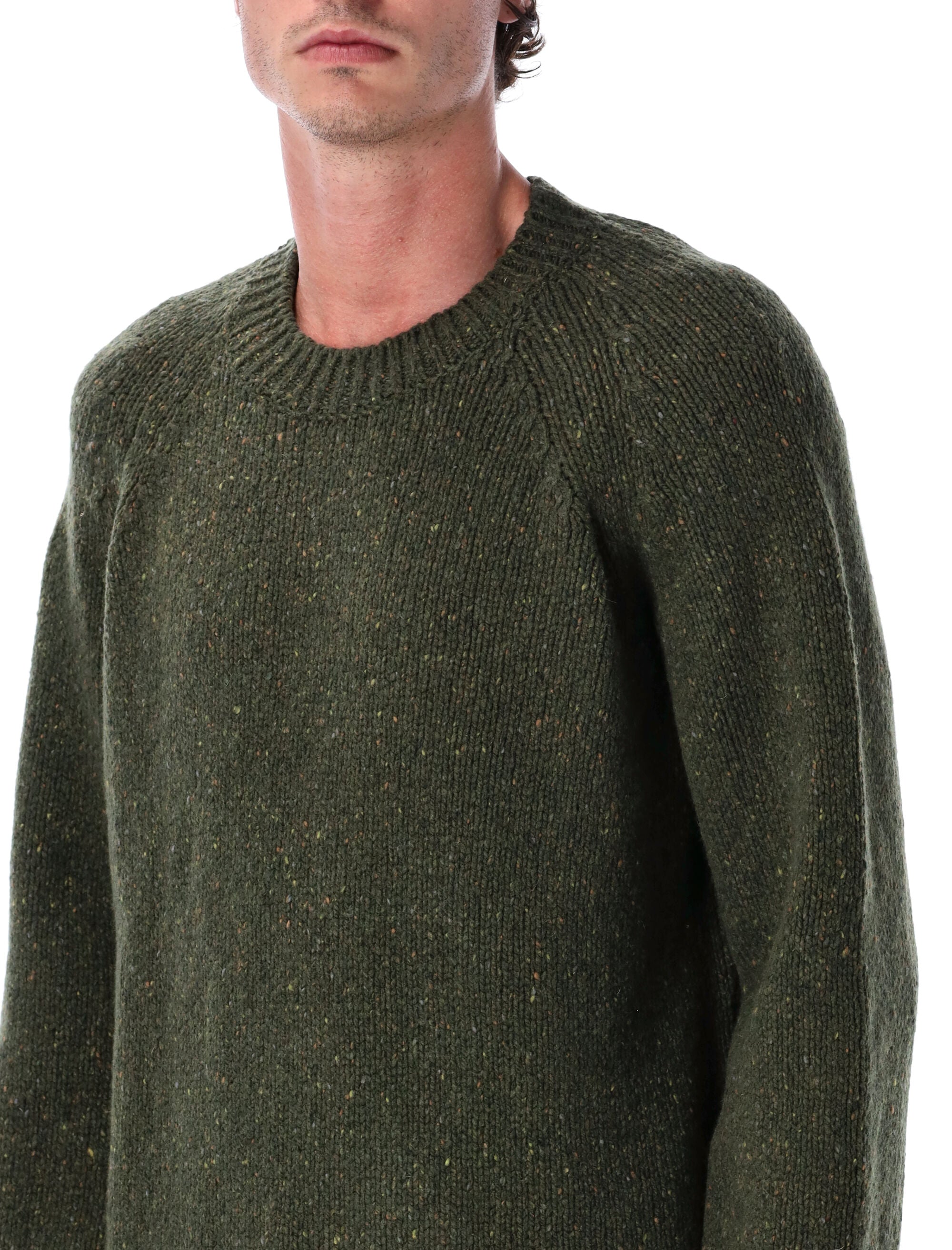 A.P.C. Harris Crewneck Wool Jumper Dk Green Virgin Sweater