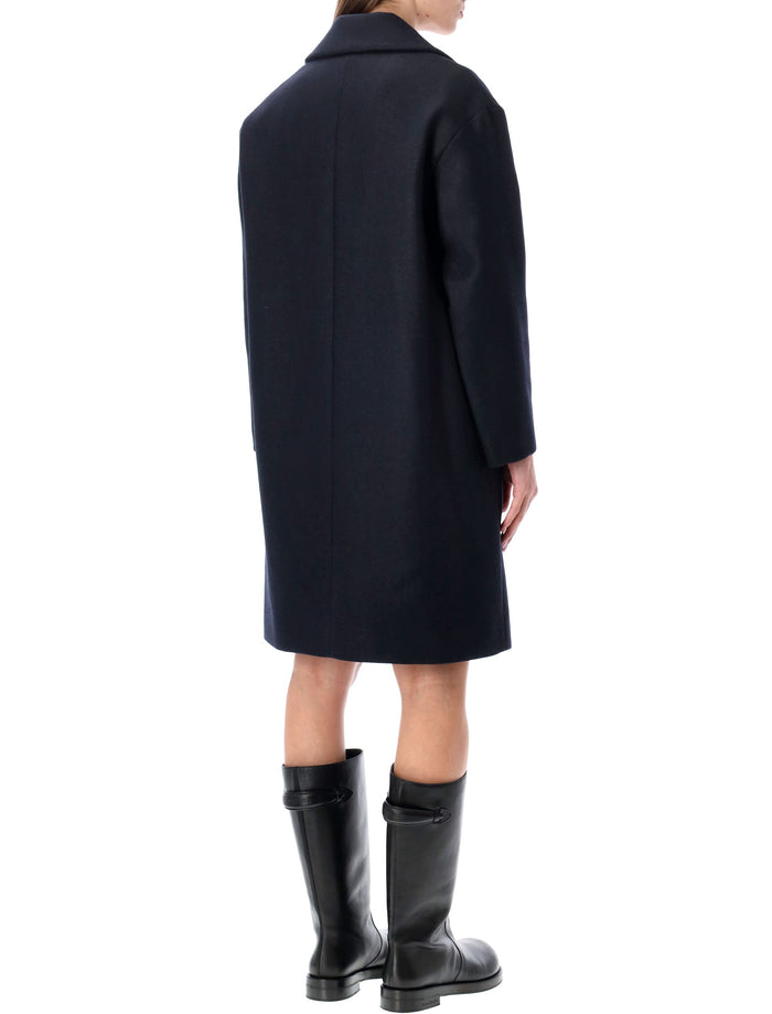 A.P.C. Ninon navy wool coat Dark