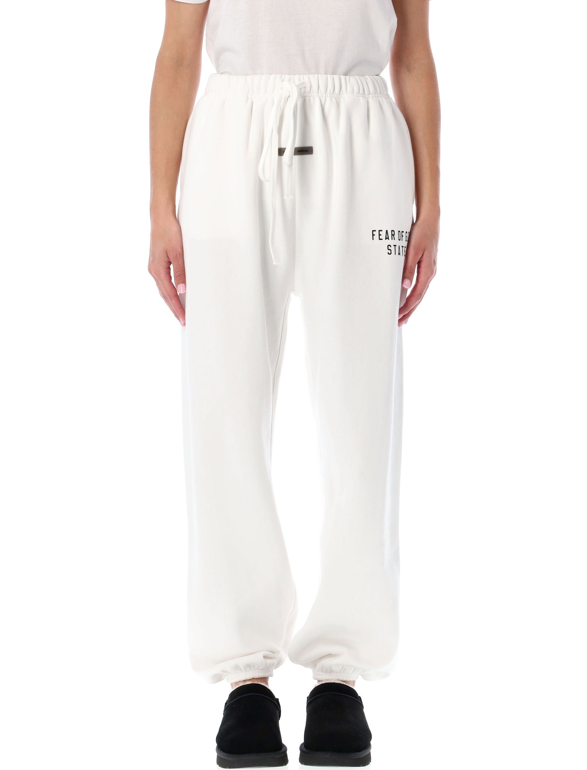 White Fear of God Essentials State Sweatpants Bright Cotton Pant