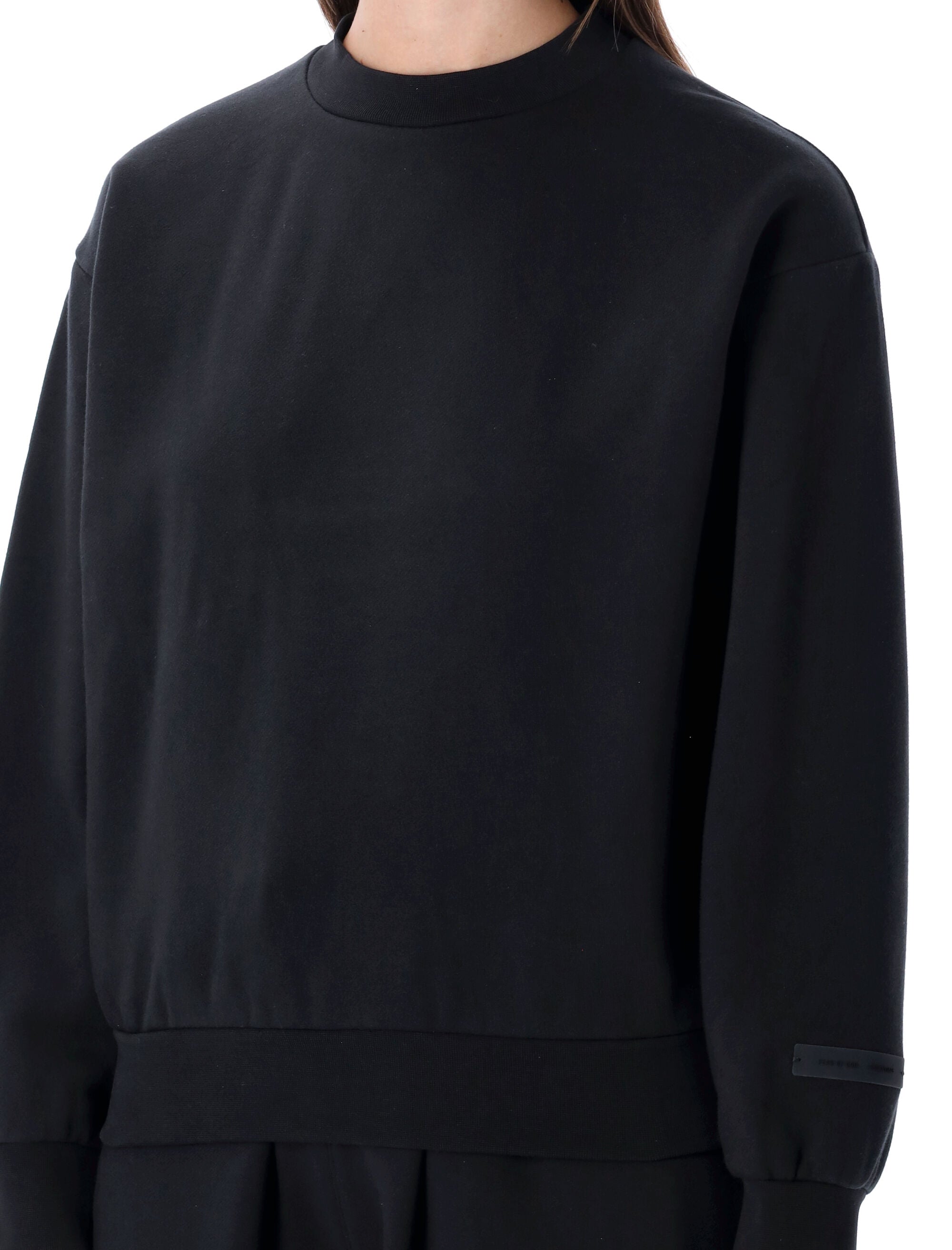 Black Fear of God Essentials Crewneck Sweatshirt Jet Cotton