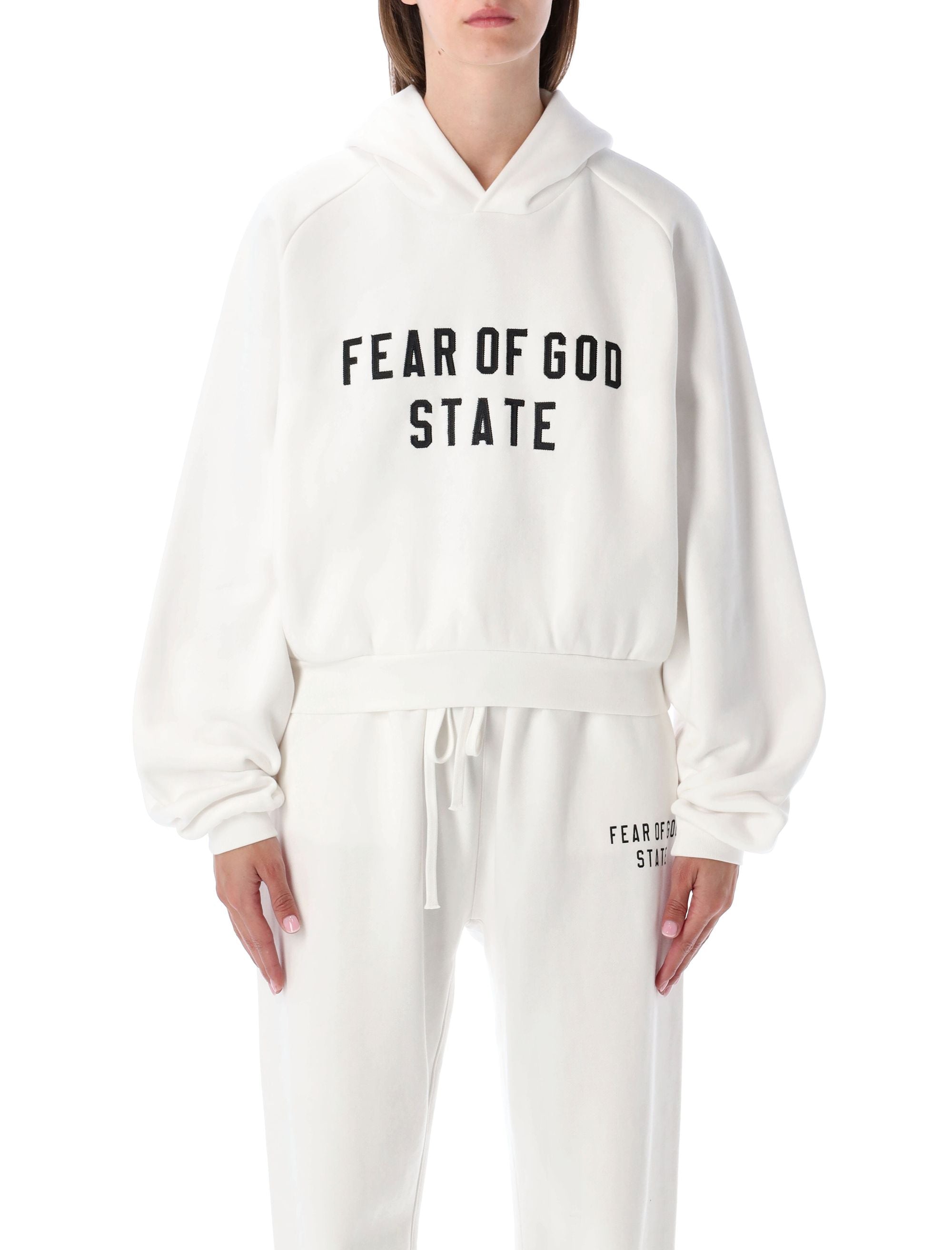 Fear of God Essentials Modern Fit Hoodie Bright White Cotton Sweatshirt