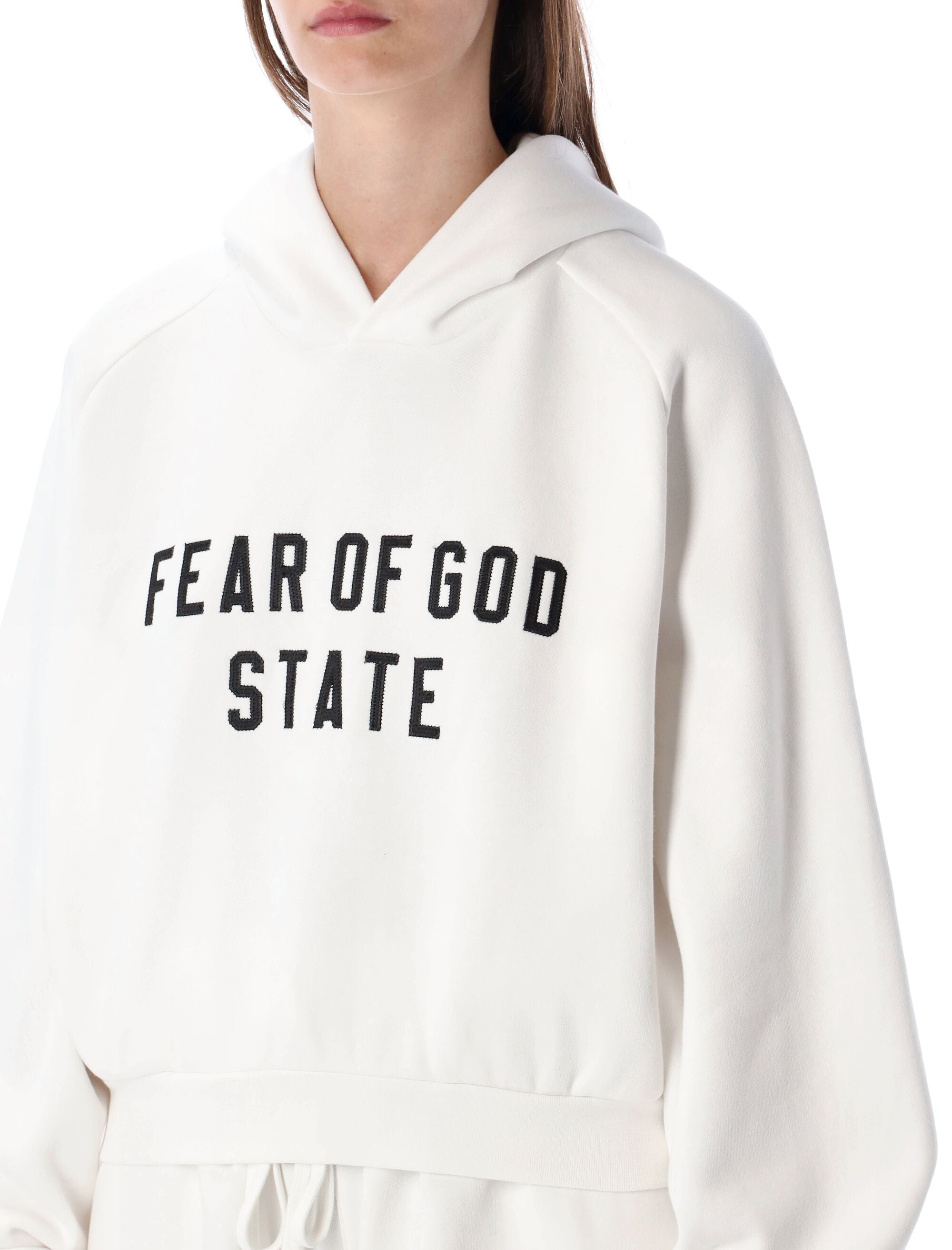 Fear of God Essentials Modern Fit Hoodie Bright White Cotton Sweatshirt