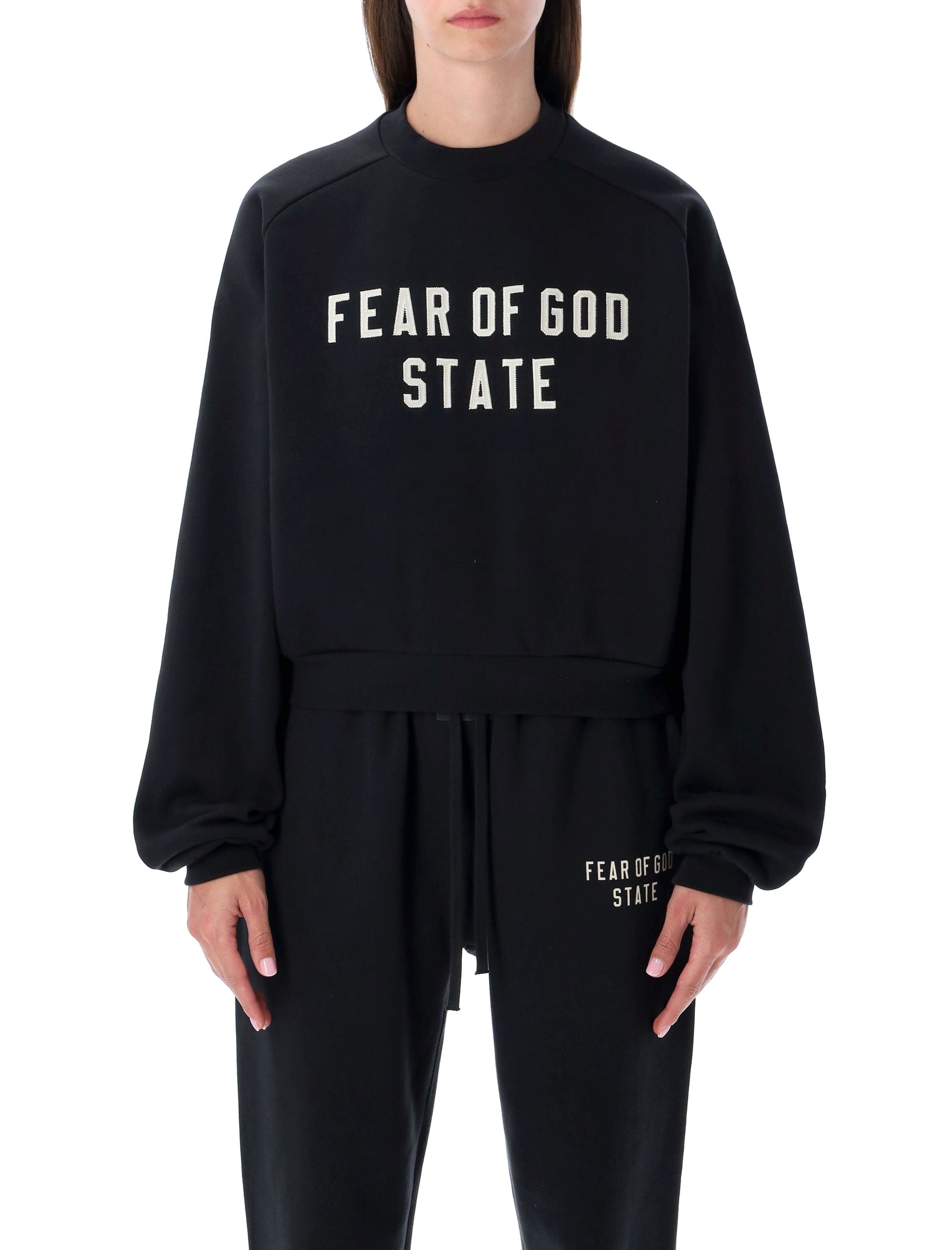 Black Fear of God Essentials Sweatshirt Jet Cotton