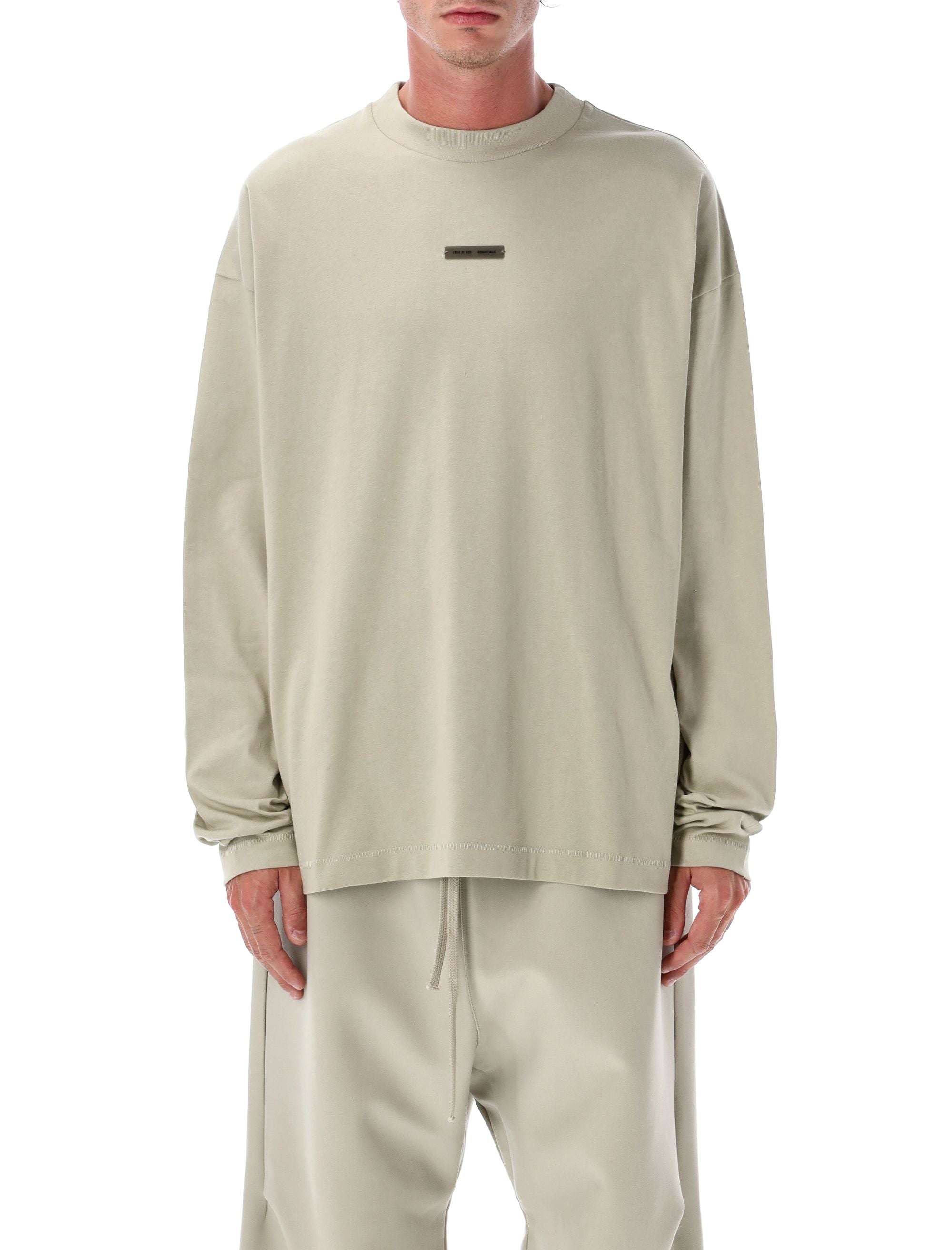 Essentials Fear Of God Classic Long Sleeve Tee Abbey Stone Cotton T-shirt