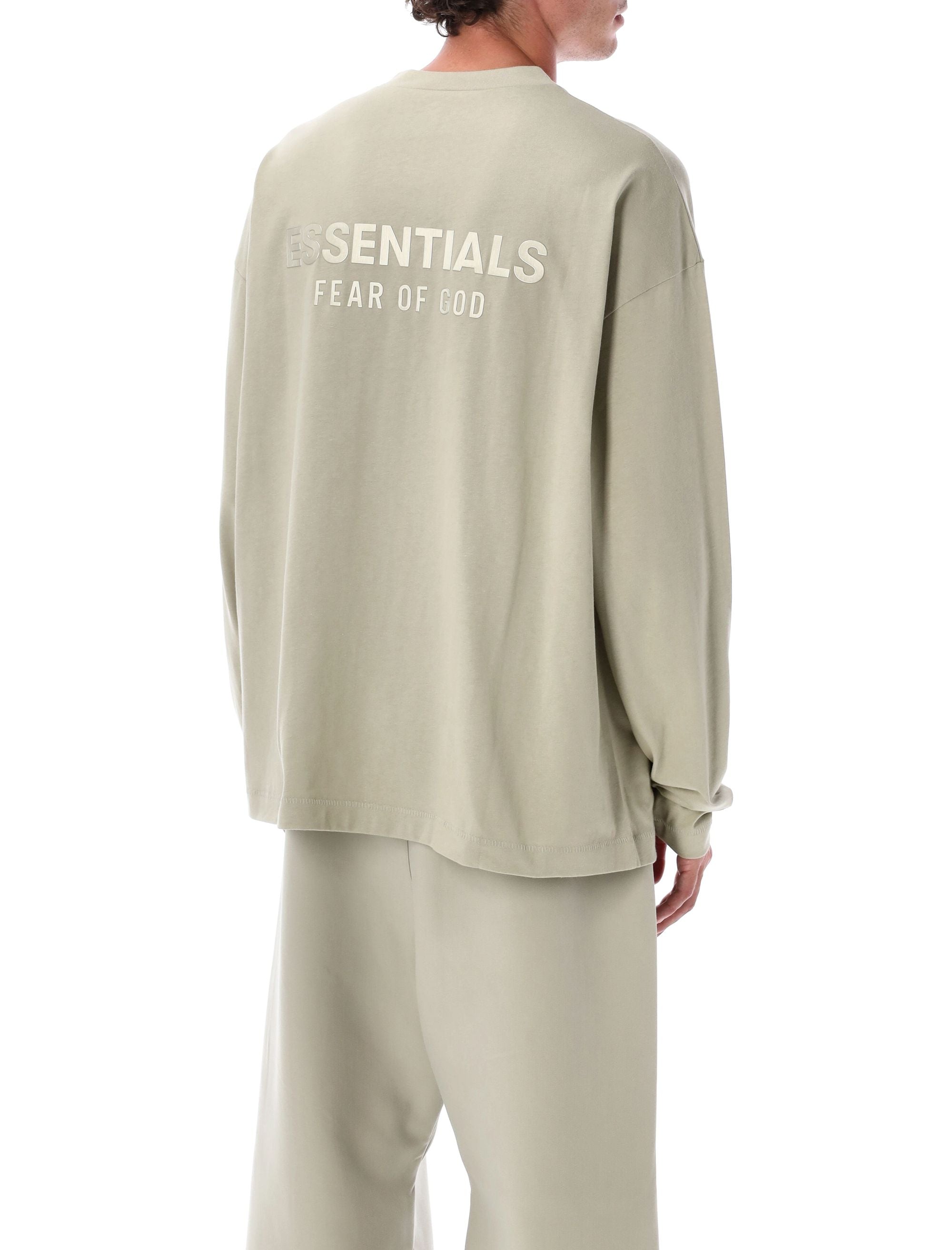 Essentials Fear Of God Classic Long Sleeve Tee Abbey Stone Cotton T-shirt