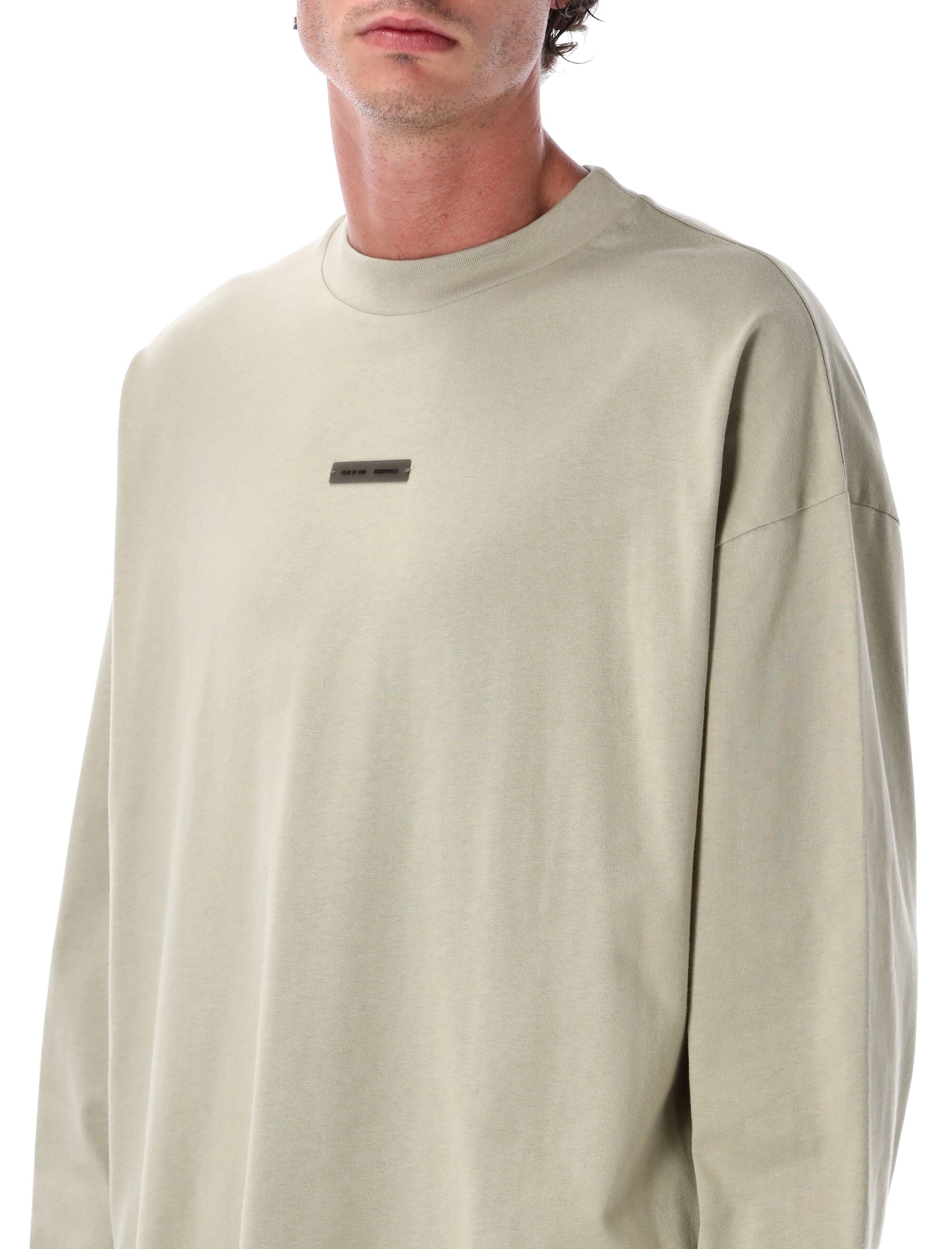 Essentials Fear Of God Classic Long Sleeve Tee Abbey Stone Cotton T-shirt