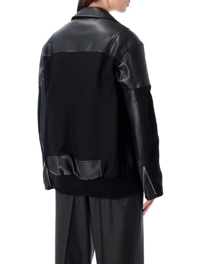 Junya Watanabe black eco-leather and wool jacket Synthetic Leather Surface