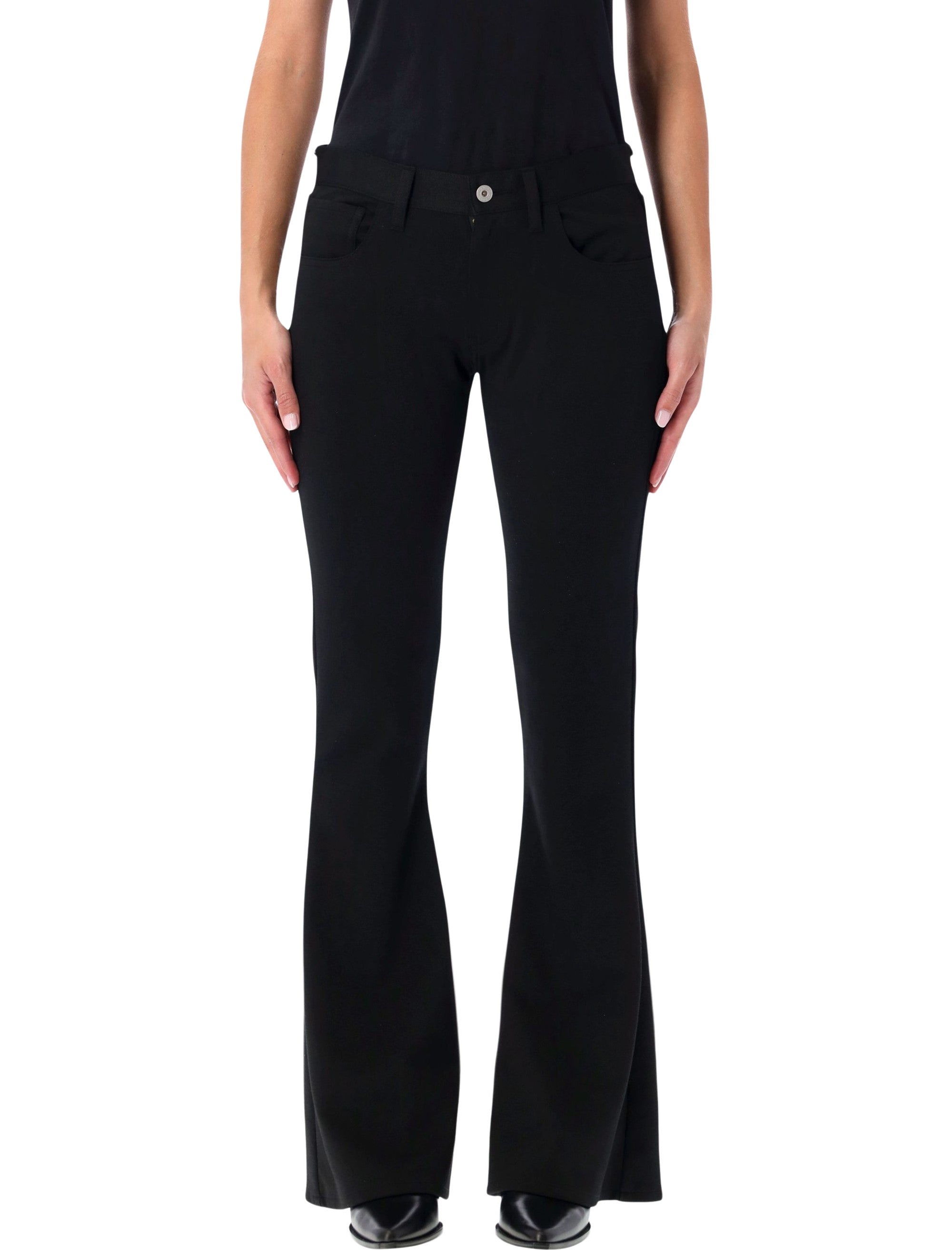Junya Watanabe black low waist flare pants Polyester