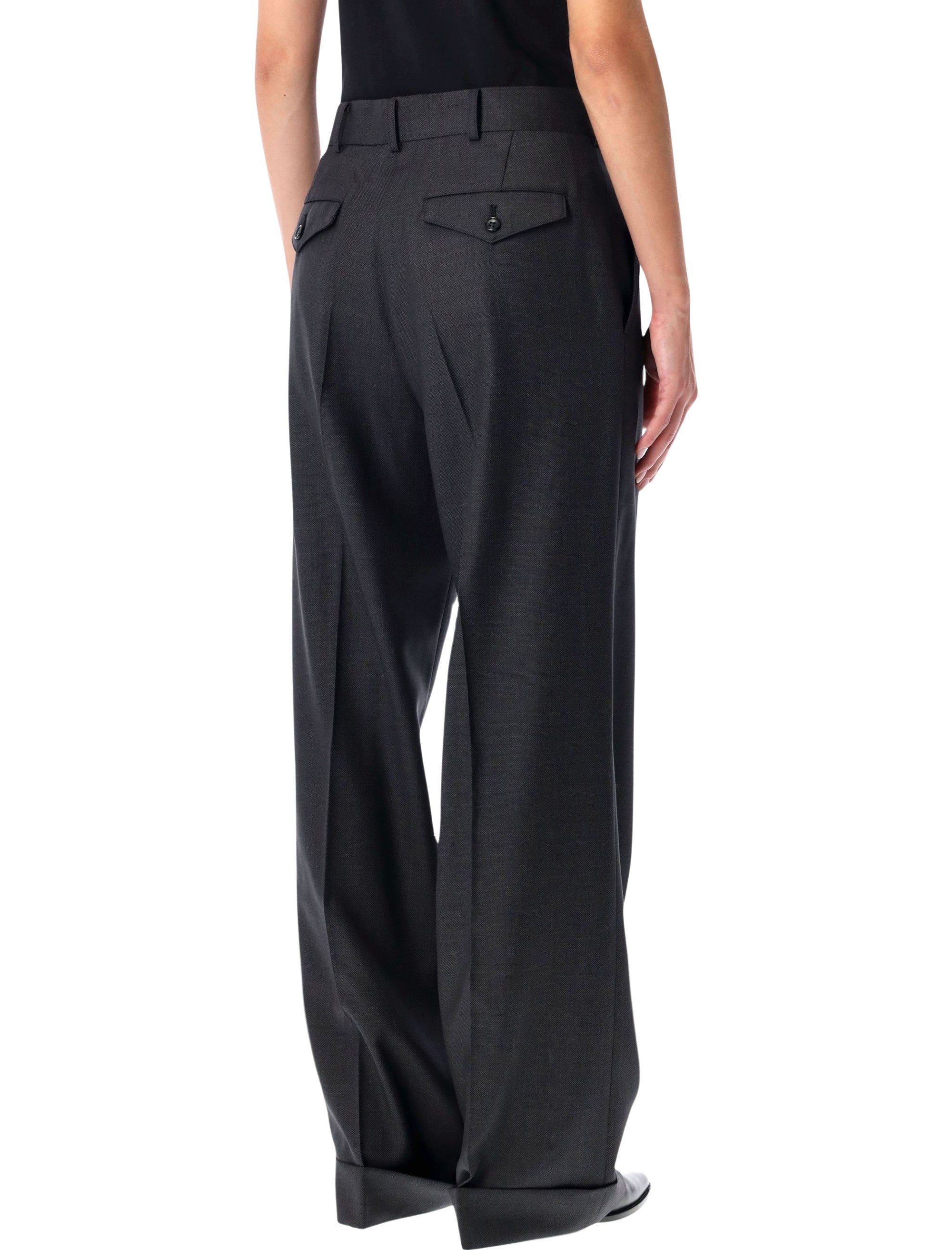 Junya Watanabe wool wide-leg pants Black Charcoal Lining