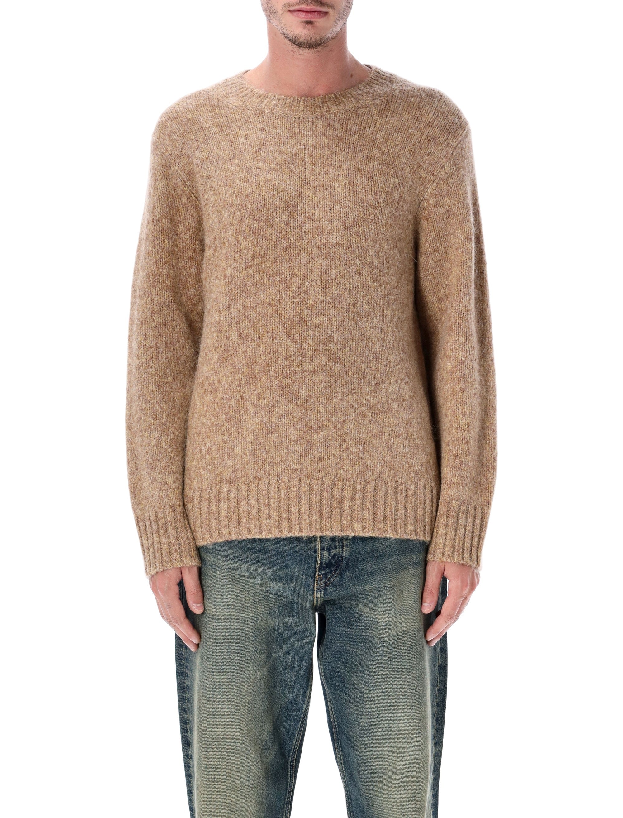 Corridor wool alpaca blend crewneck sweater Camel