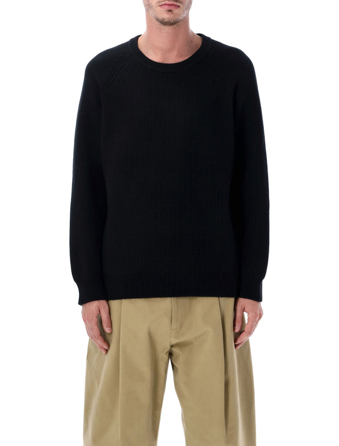 Corridor Wool And Cashmere Blend Ribbed Crewneck Sweater Black