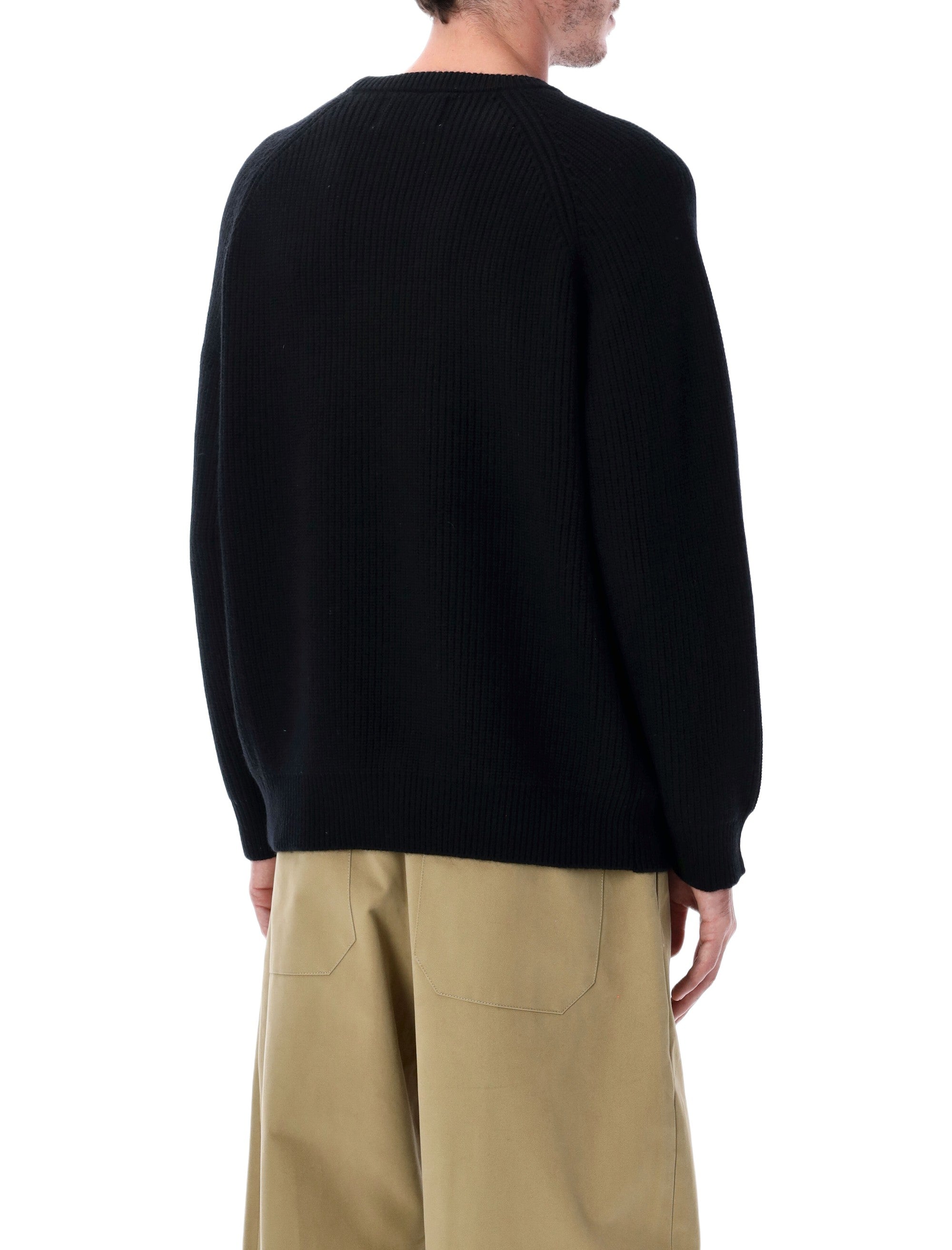Corridor Wool And Cashmere Blend Ribbed Crewneck Sweater Black