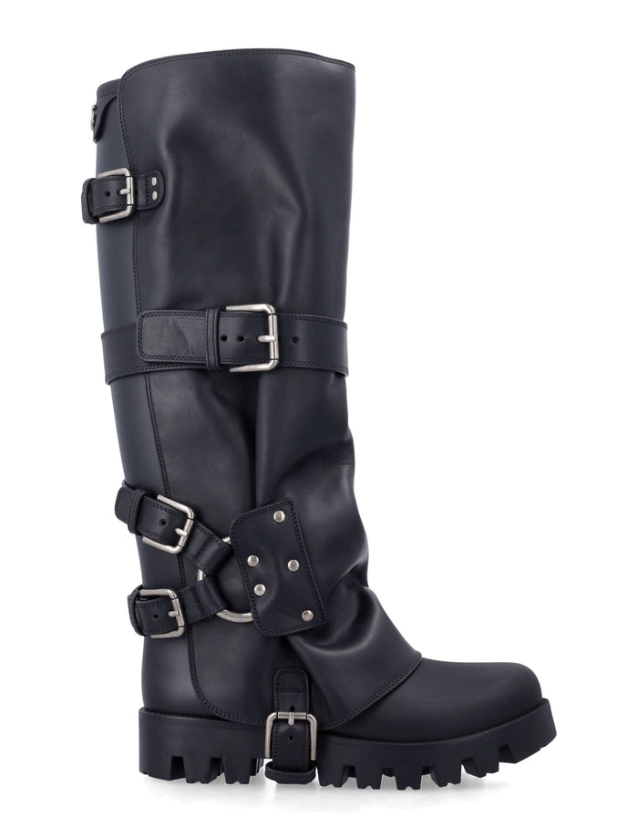 Dolce & Gabbana rubber and leather boots Black