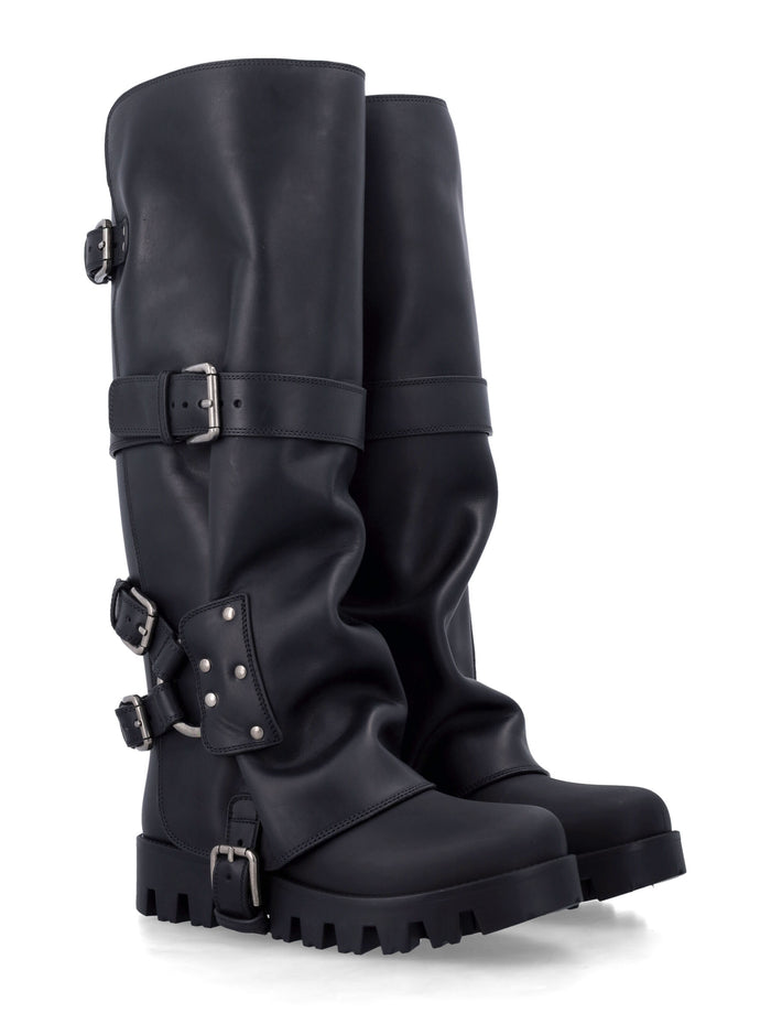 Dolce & Gabbana rubber and leather boots Black