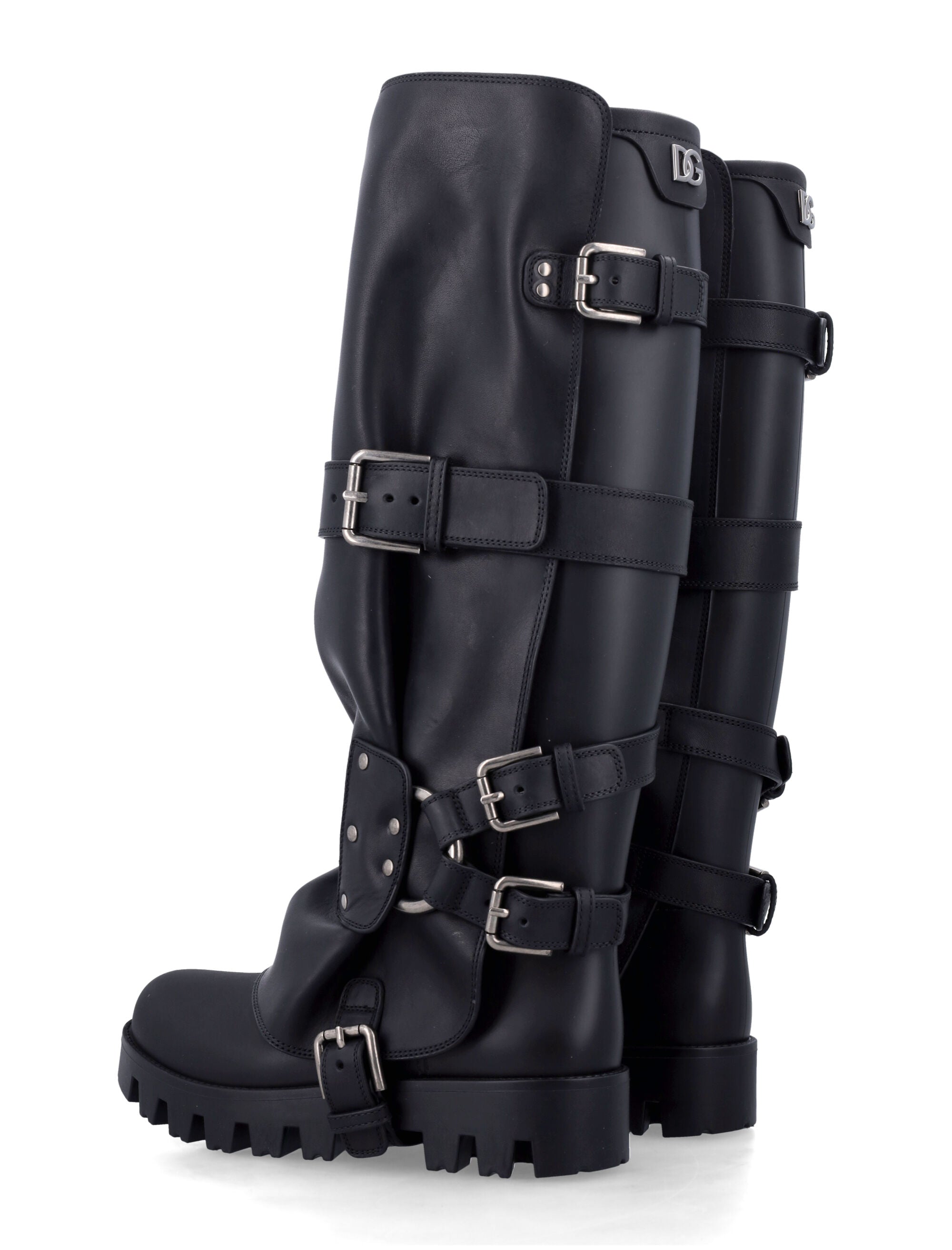 Dolce & Gabbana rubber and leather boots Black