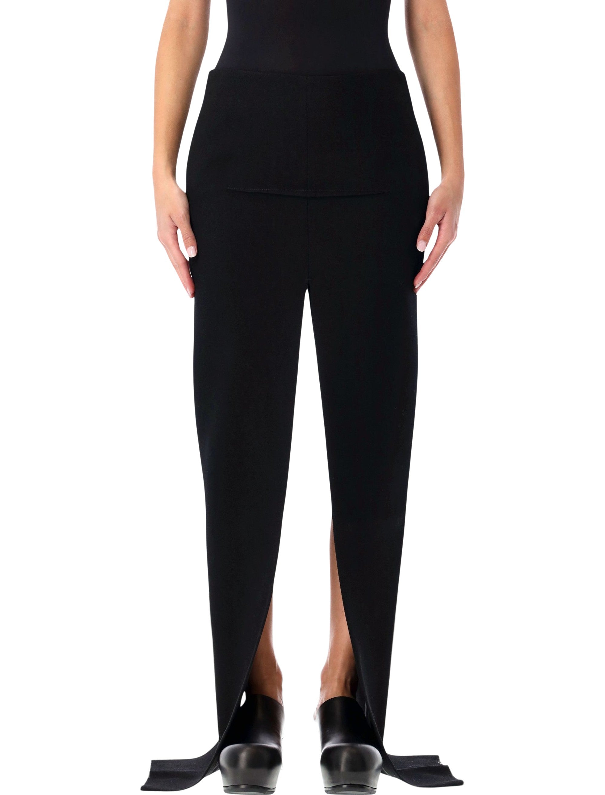 Rick Owens black long sliced skirt Wool Lining