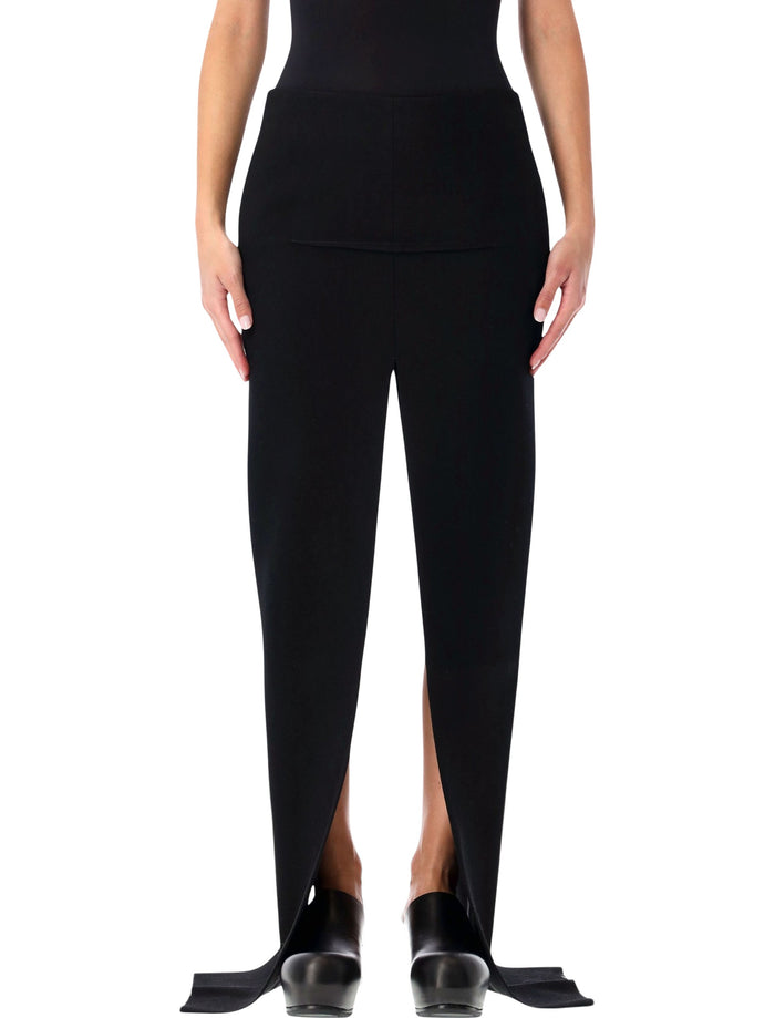 Rick Owens black long sliced skirt Wool Lining