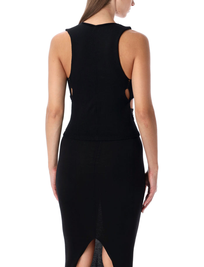 Rick Owens black wool cut-out top New