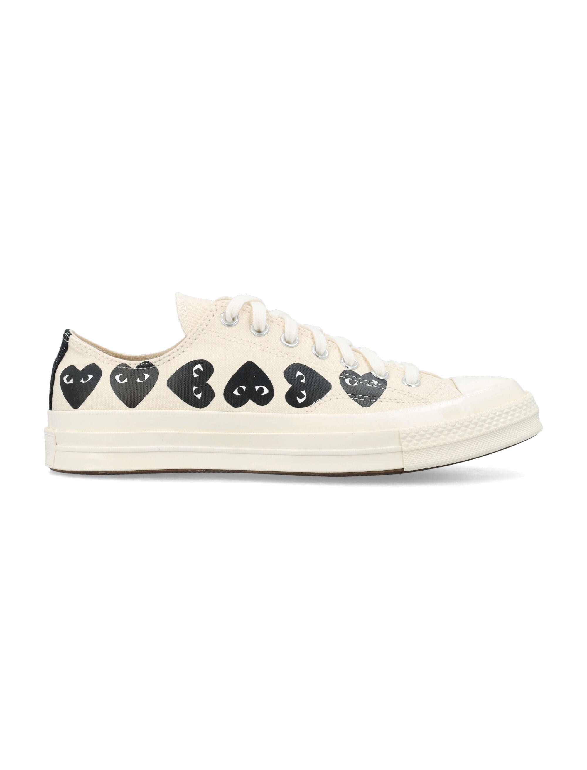 Multi heart low top Beige Cotton Sole Sneaker