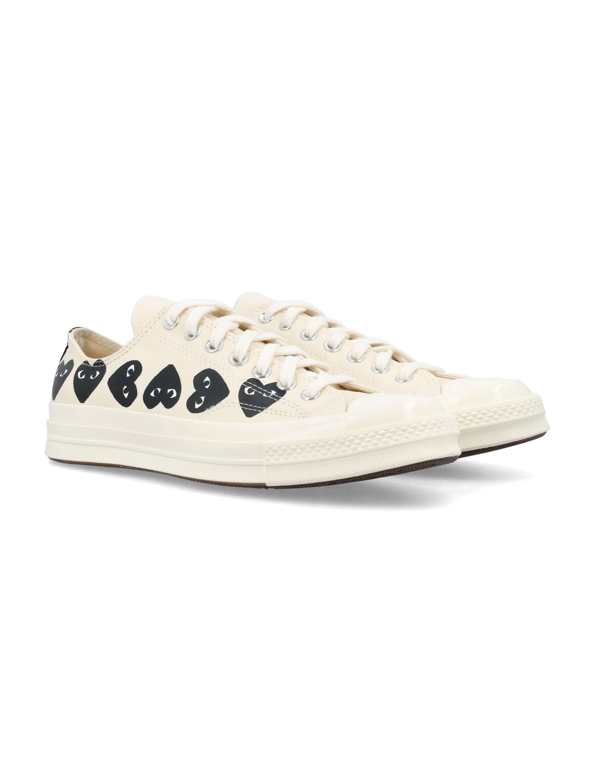 Multi heart low top Beige Cotton Sole Sneaker