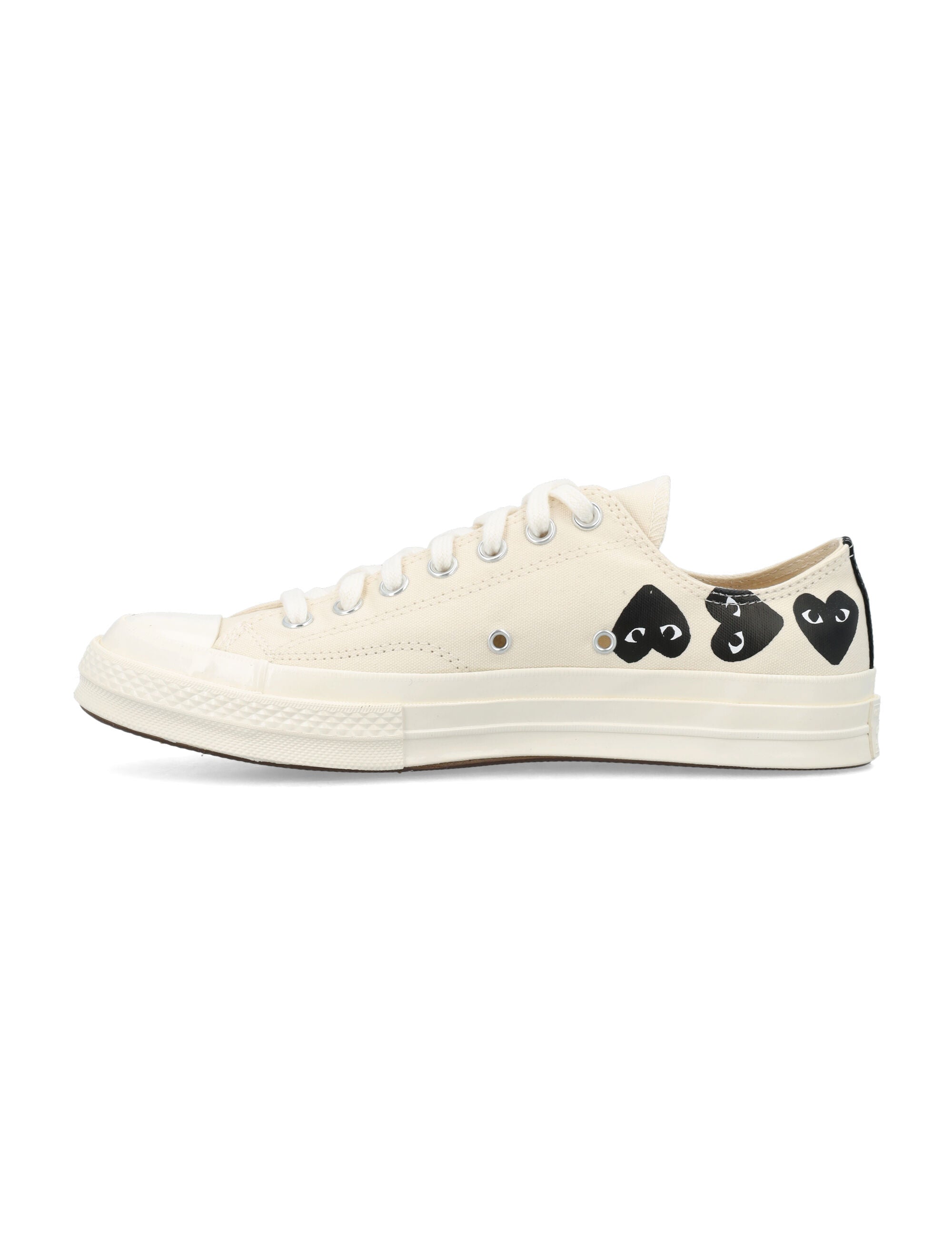 Multi heart low top Beige Cotton Sole Sneaker