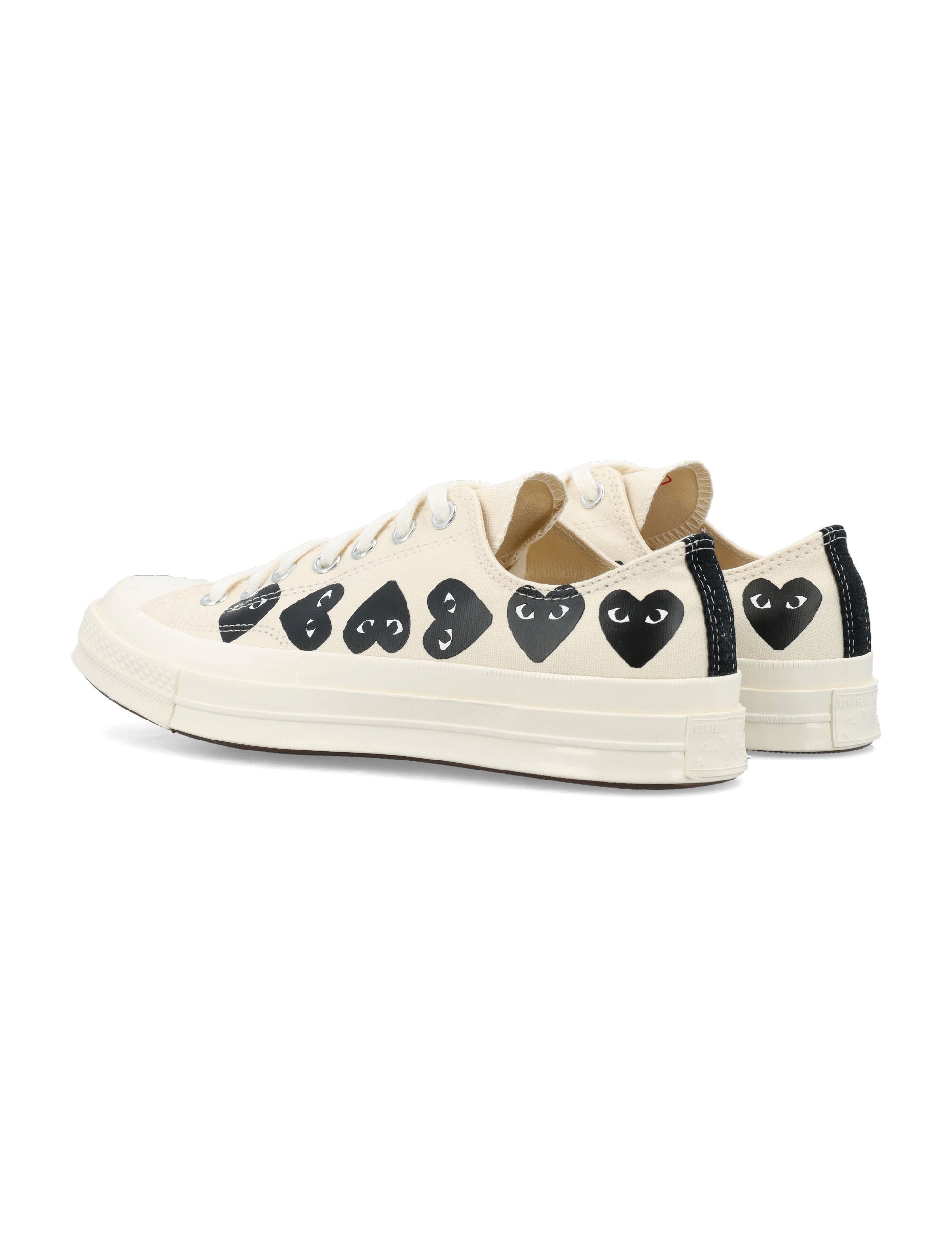 Multi heart low top Beige Cotton Sole Sneaker