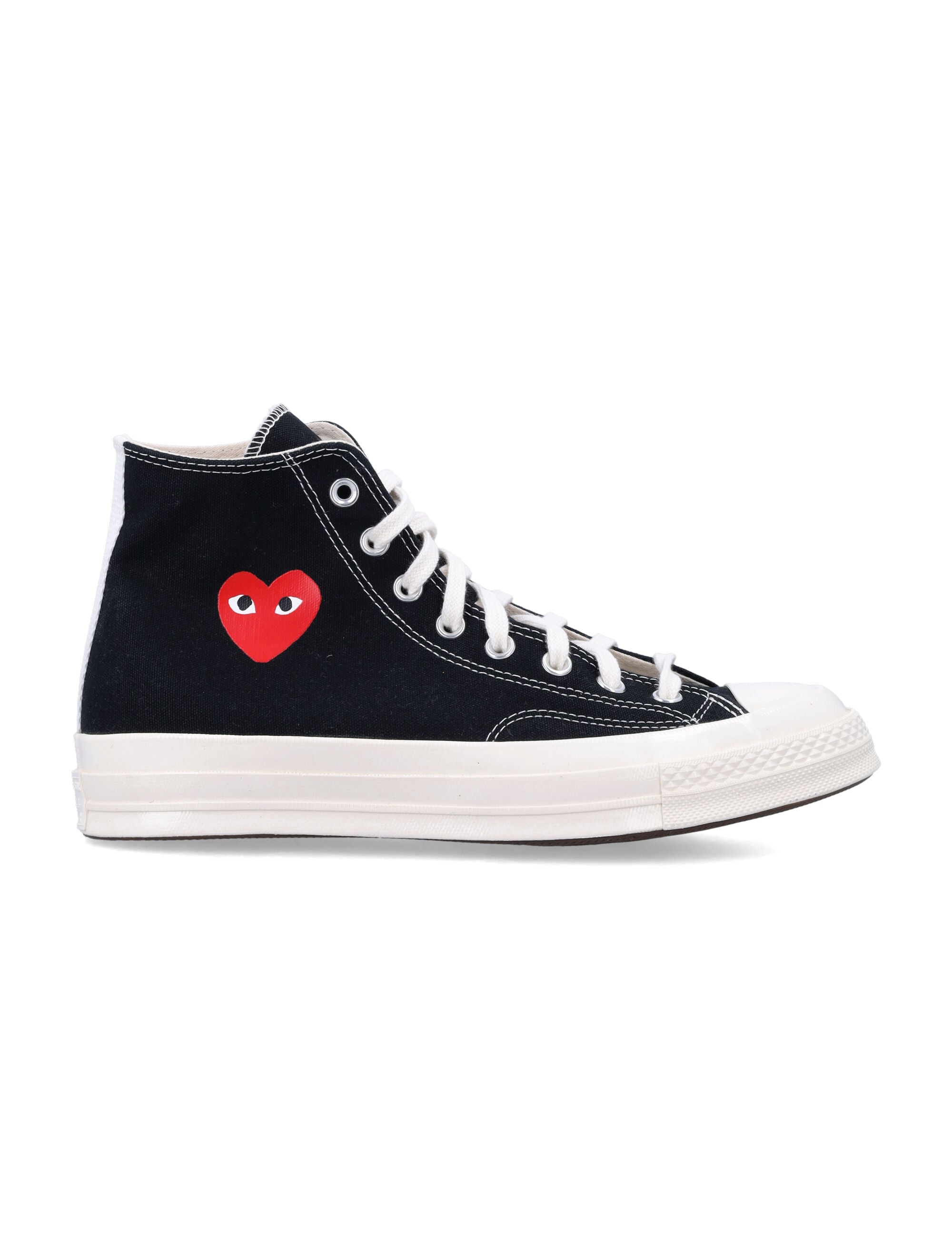 Comme Des Garçons Play X Converse High-Top Sneakers With Heart Black Cotton Sole