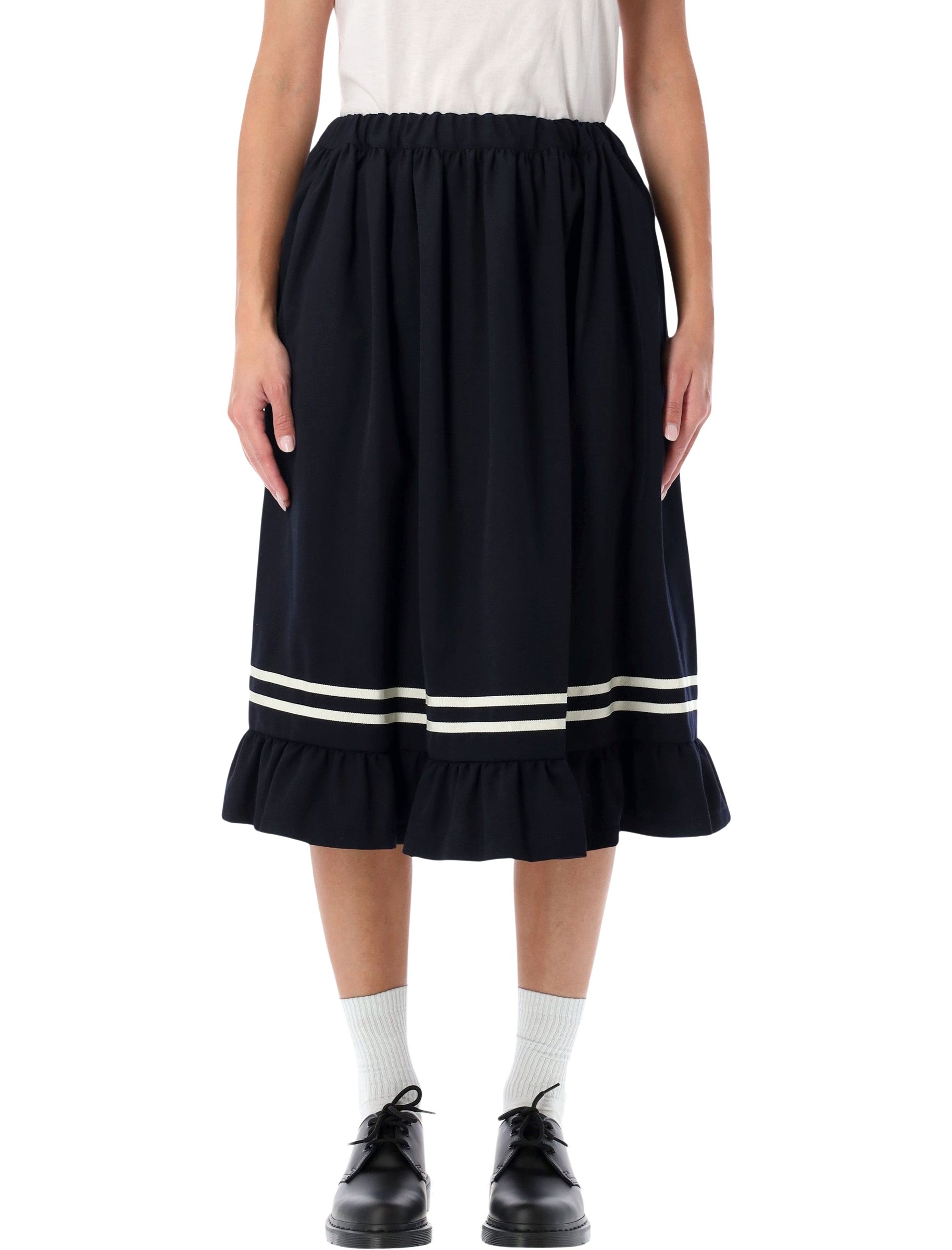 Comme des Garçons Girl wool midi skirt Navy Tape