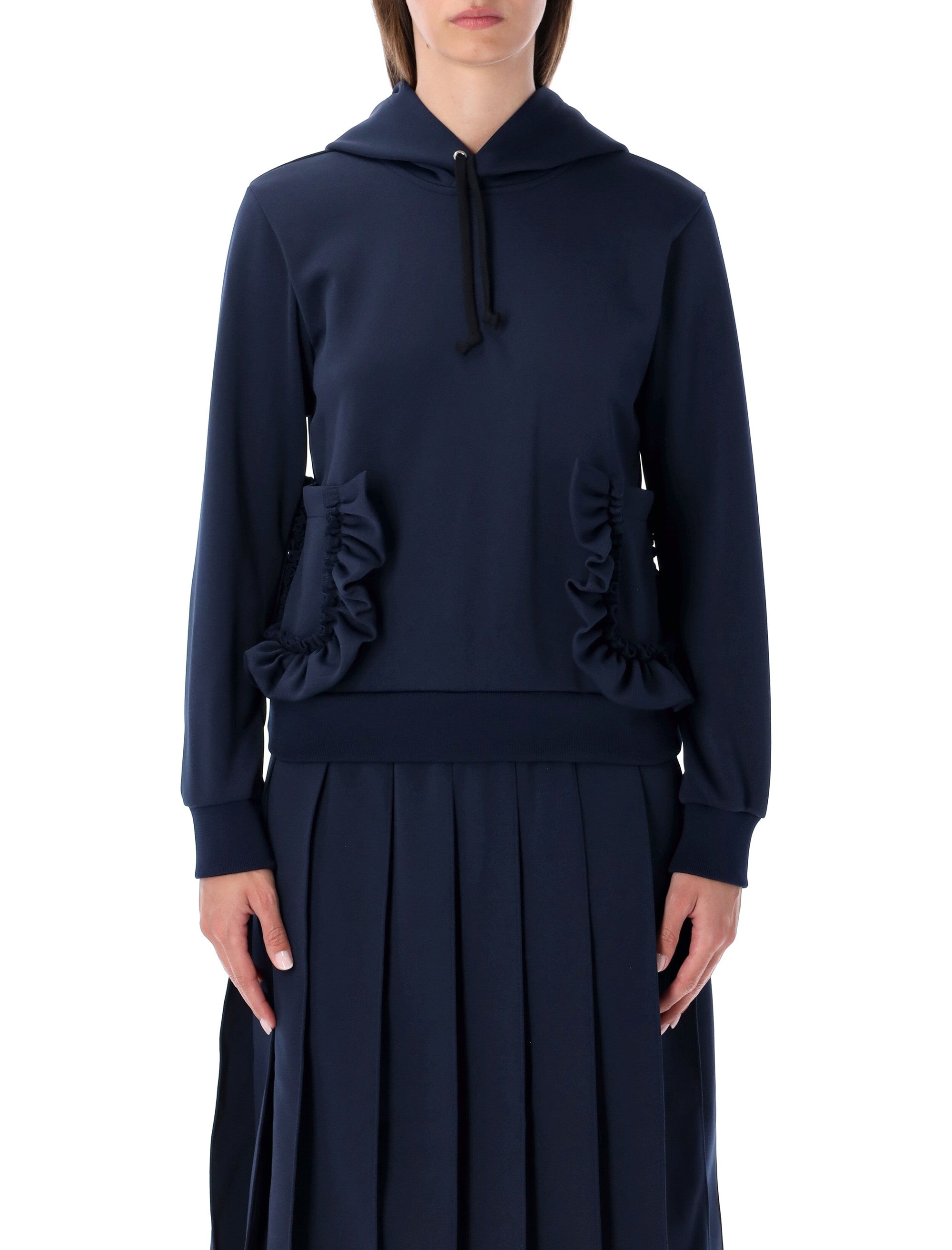 Comme des Garçons Girl navy hoodie with ruffle pockets Polyester Sweatshirt