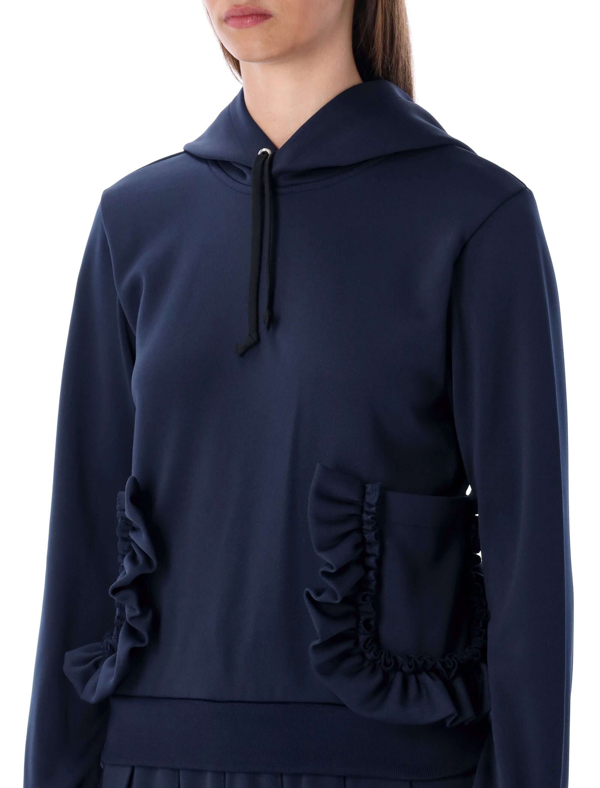 Comme des Garçons Girl navy hoodie with ruffle pockets Polyester Sweatshirt