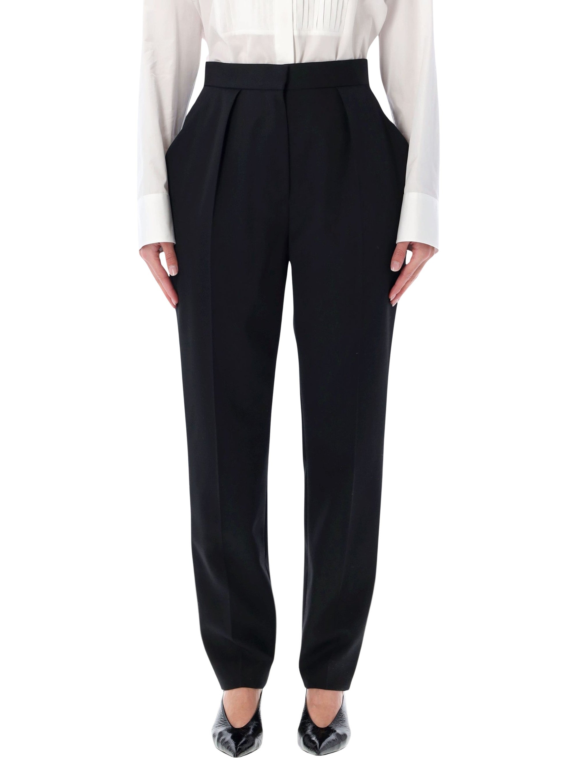 Balmain high-waisted grain de poudre trousers Black Wool Pant