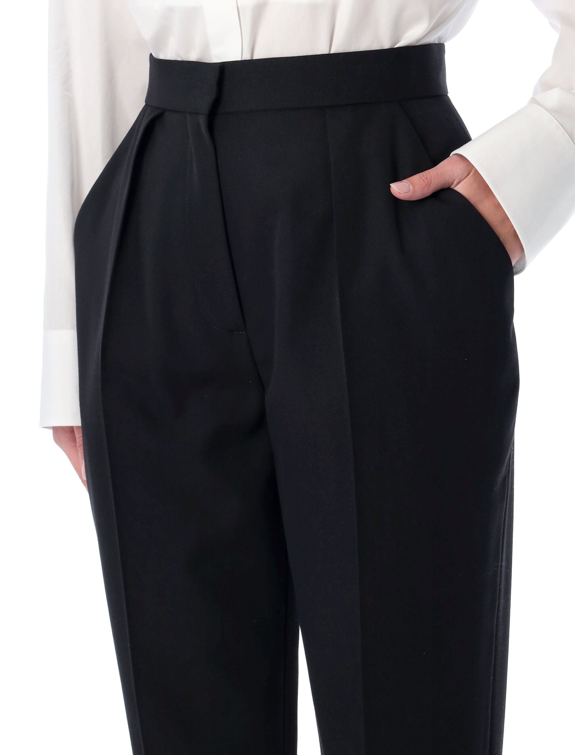 Balmain high-waisted grain de poudre trousers Black Wool Pant