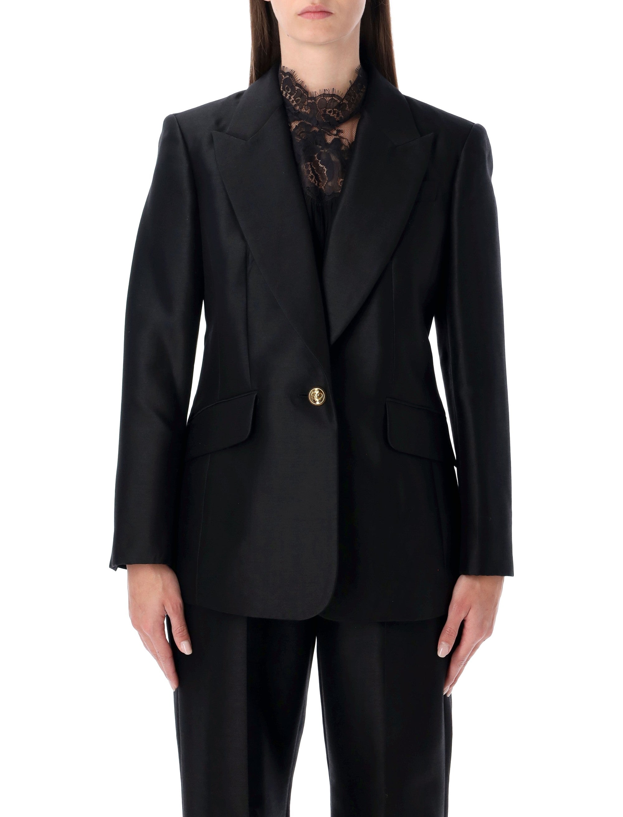 Zimmermann Hypnotic wool-silk blend tailored jacket Black Blazer