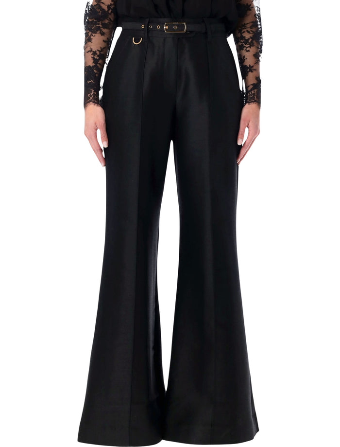 Zimmermann Hypnotic Wool Blend Flare Pants Black