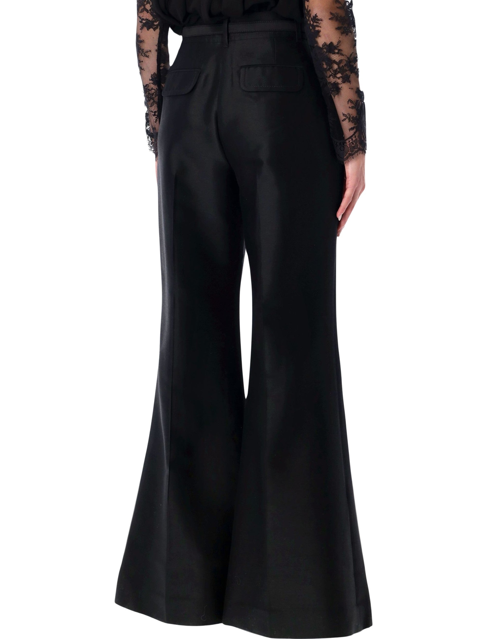 Zimmermann Hypnotic Wool Blend Flare Pants Black