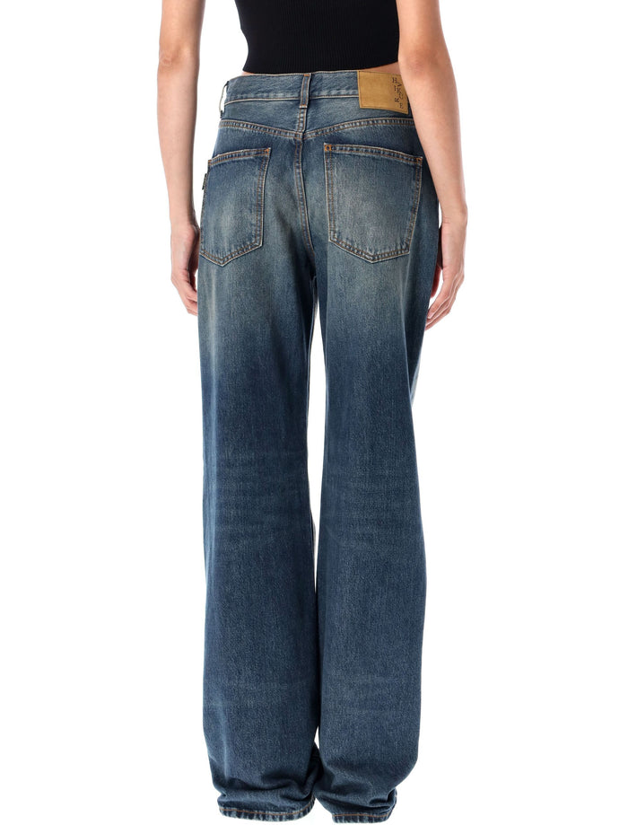 Korea intense blue wash jeans Cotton
