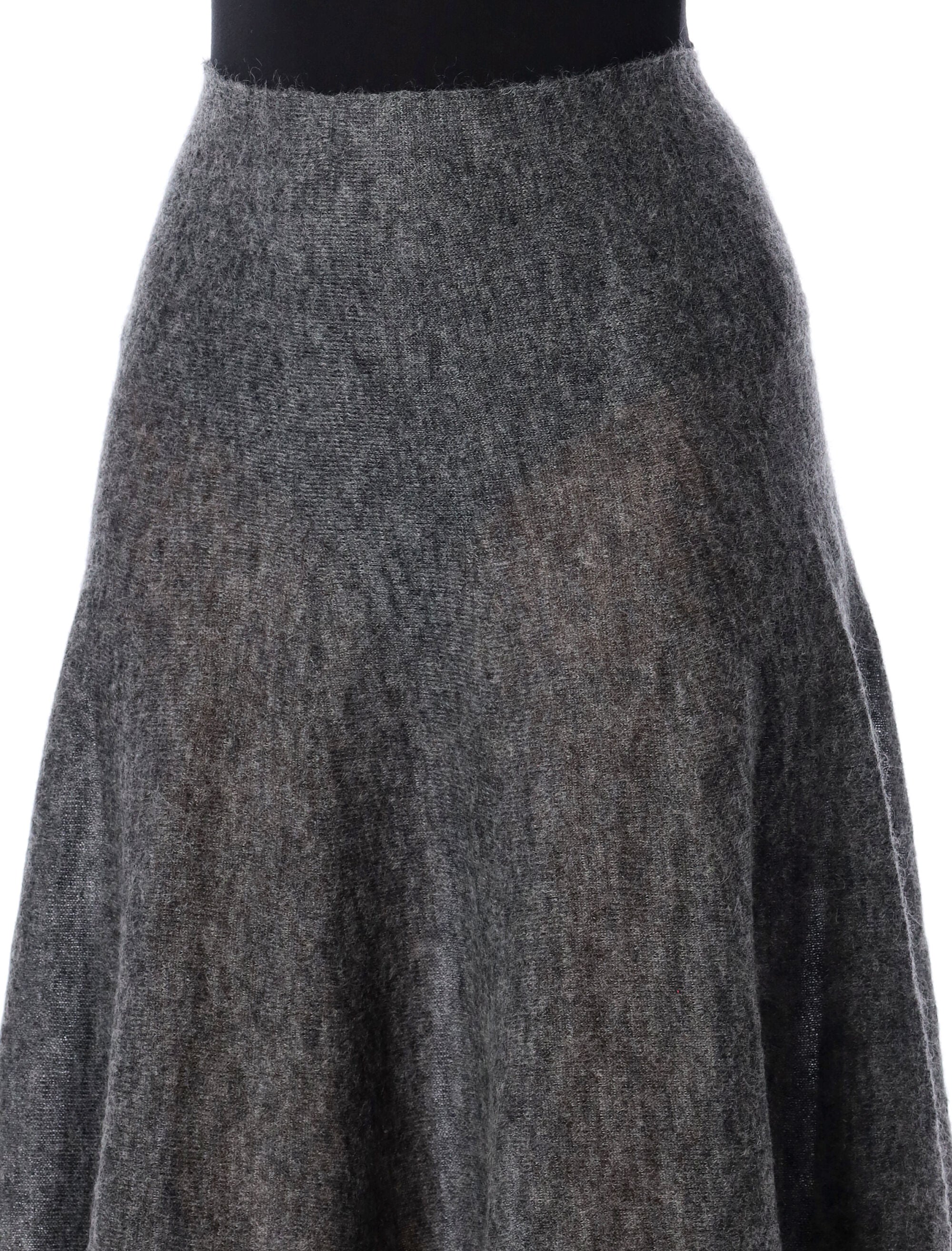 Alaïa grey mohair circular midi skirt Gris Chine Wool