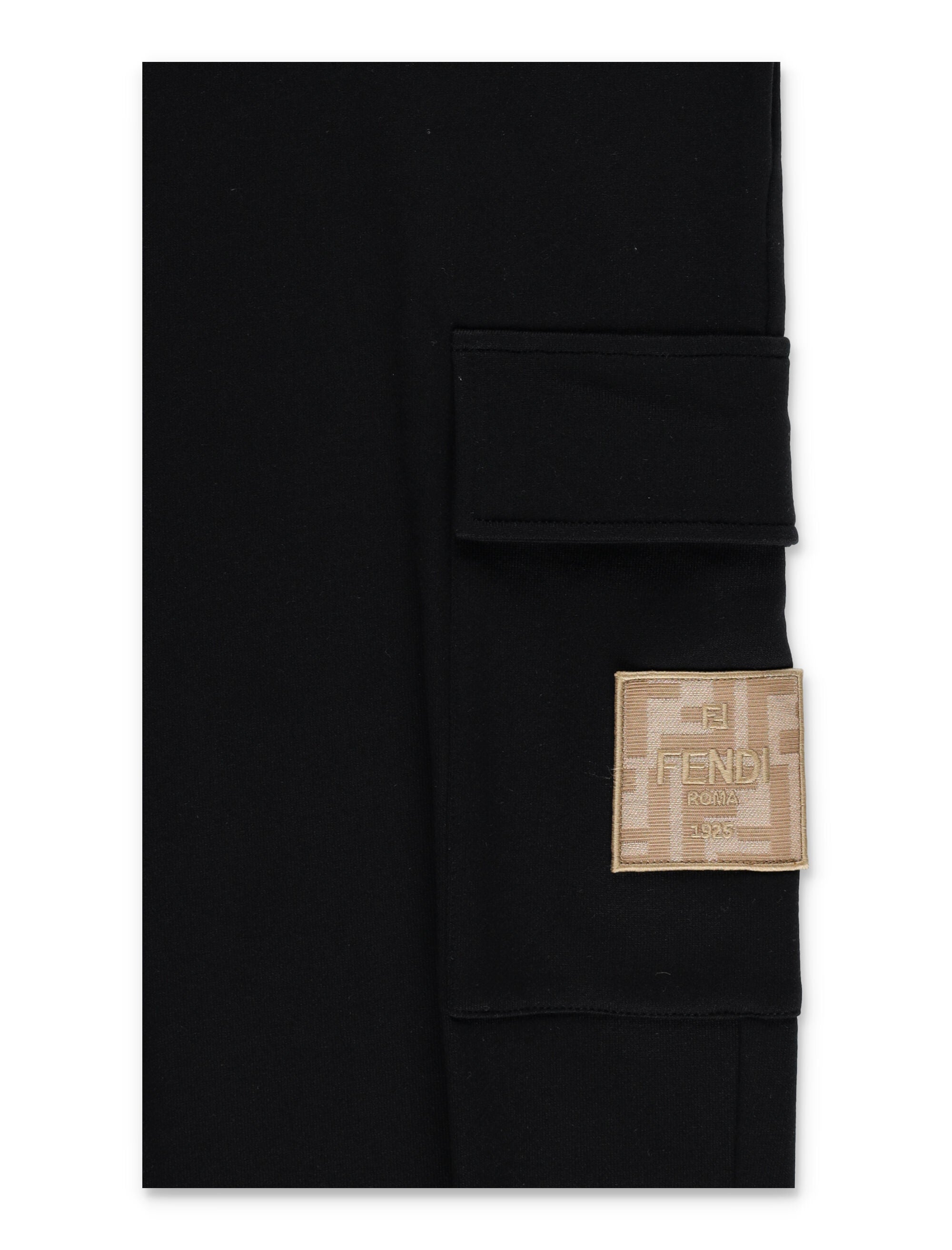 Fendi Kids black jogger pants with FF logo Cotton
